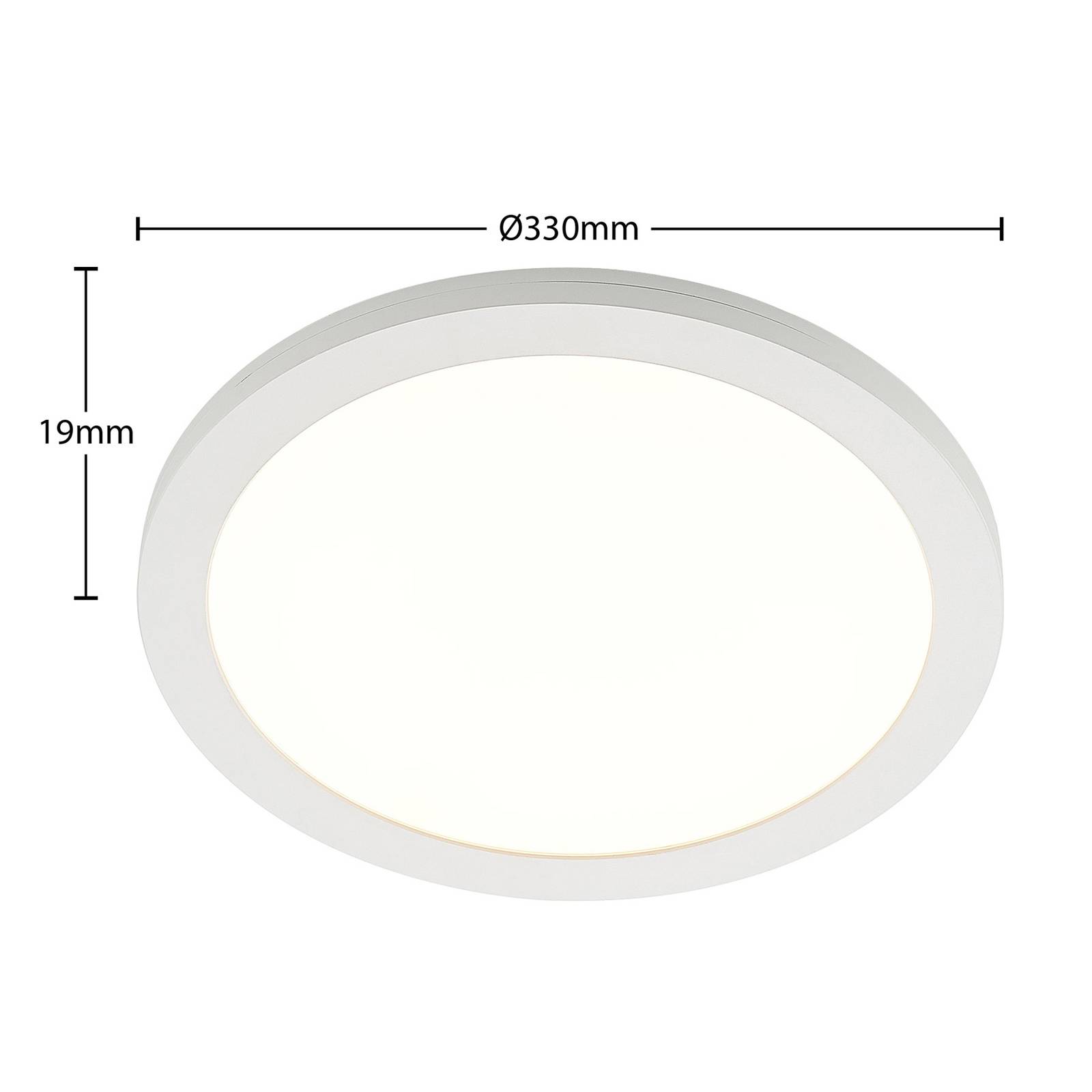 Lampa sufitowa LED Prios Aureka, zestaw 2 sztuk, czujnik, Ø 33 cm, biały