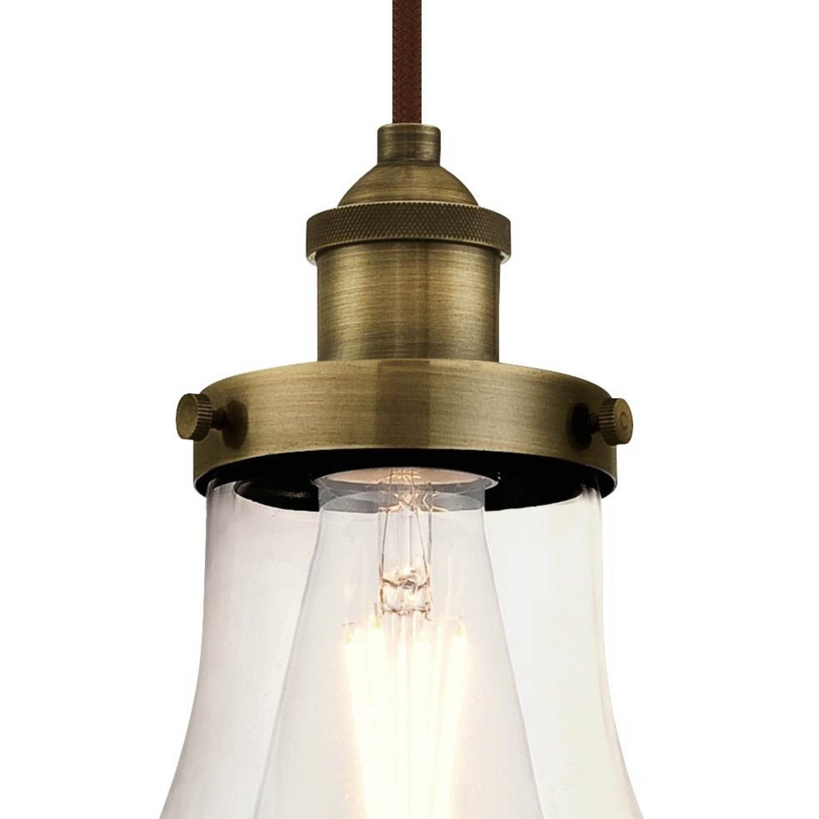 Westinghouse 633 pendant light, brass, clear