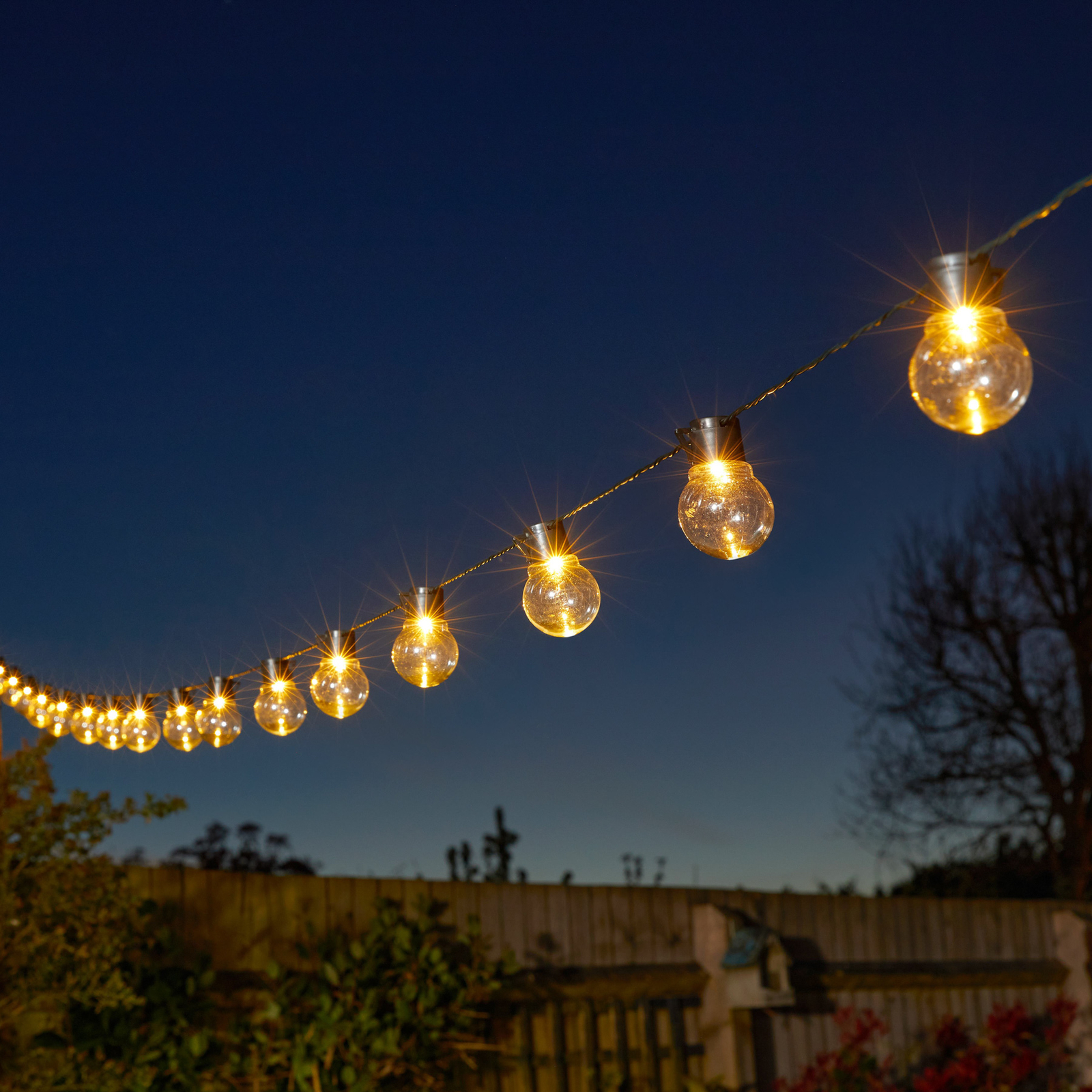 LED solární světelný řetěz GloBulb, 20 světelných zdrojů