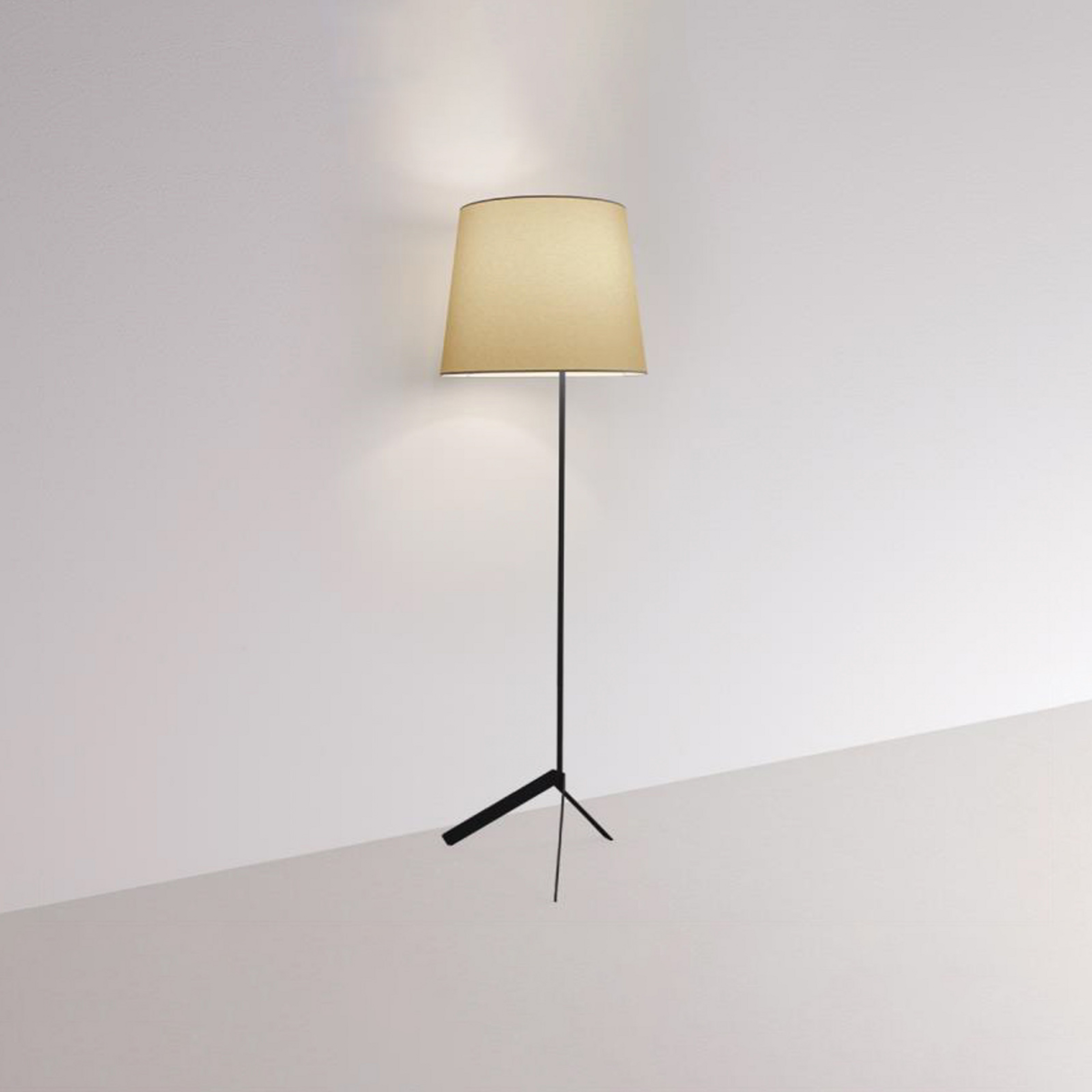 Bivio lampe sur pied avec abat-jour en tissu de lin