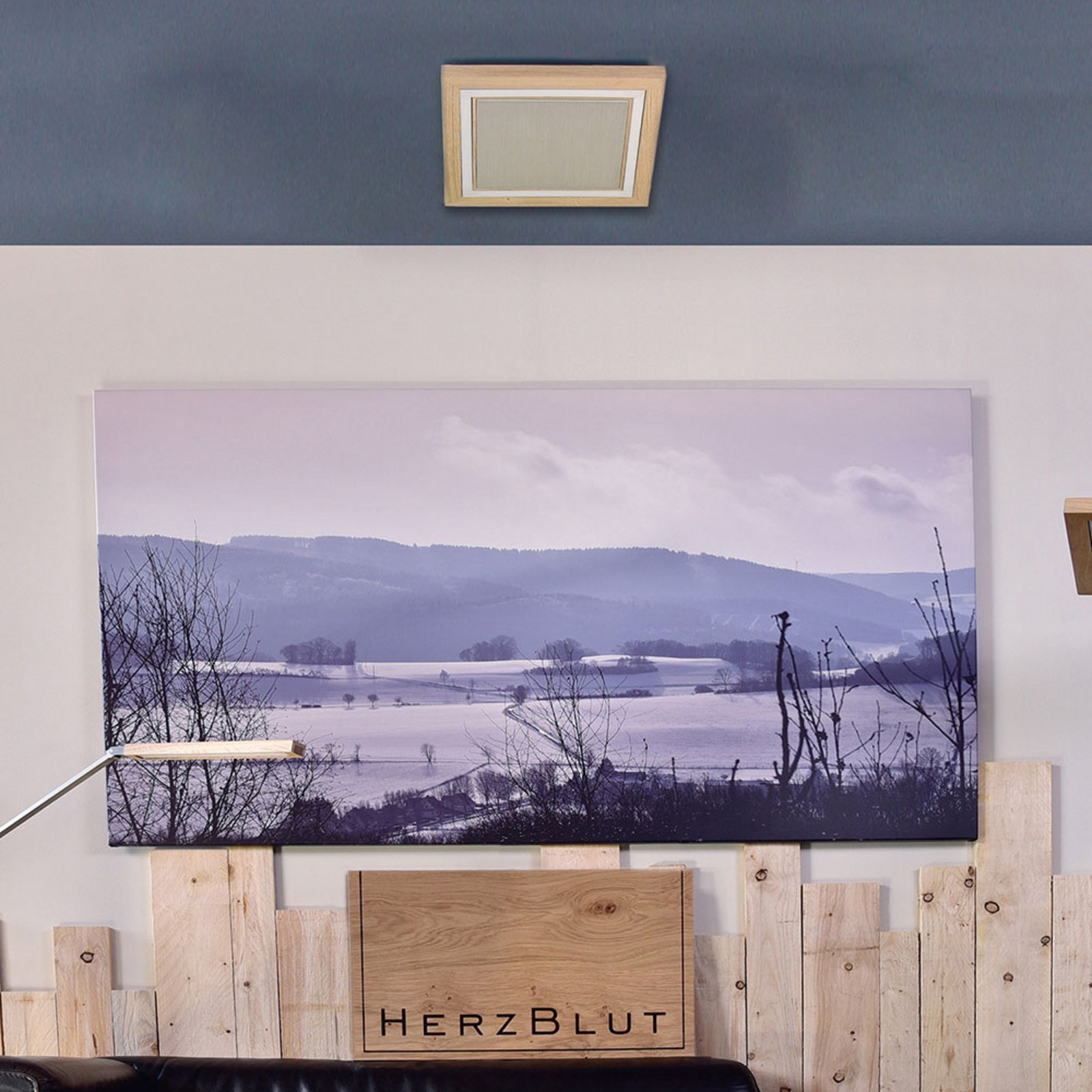 HerzBlut Otto O LED ceiling lamp square Klick&Dim