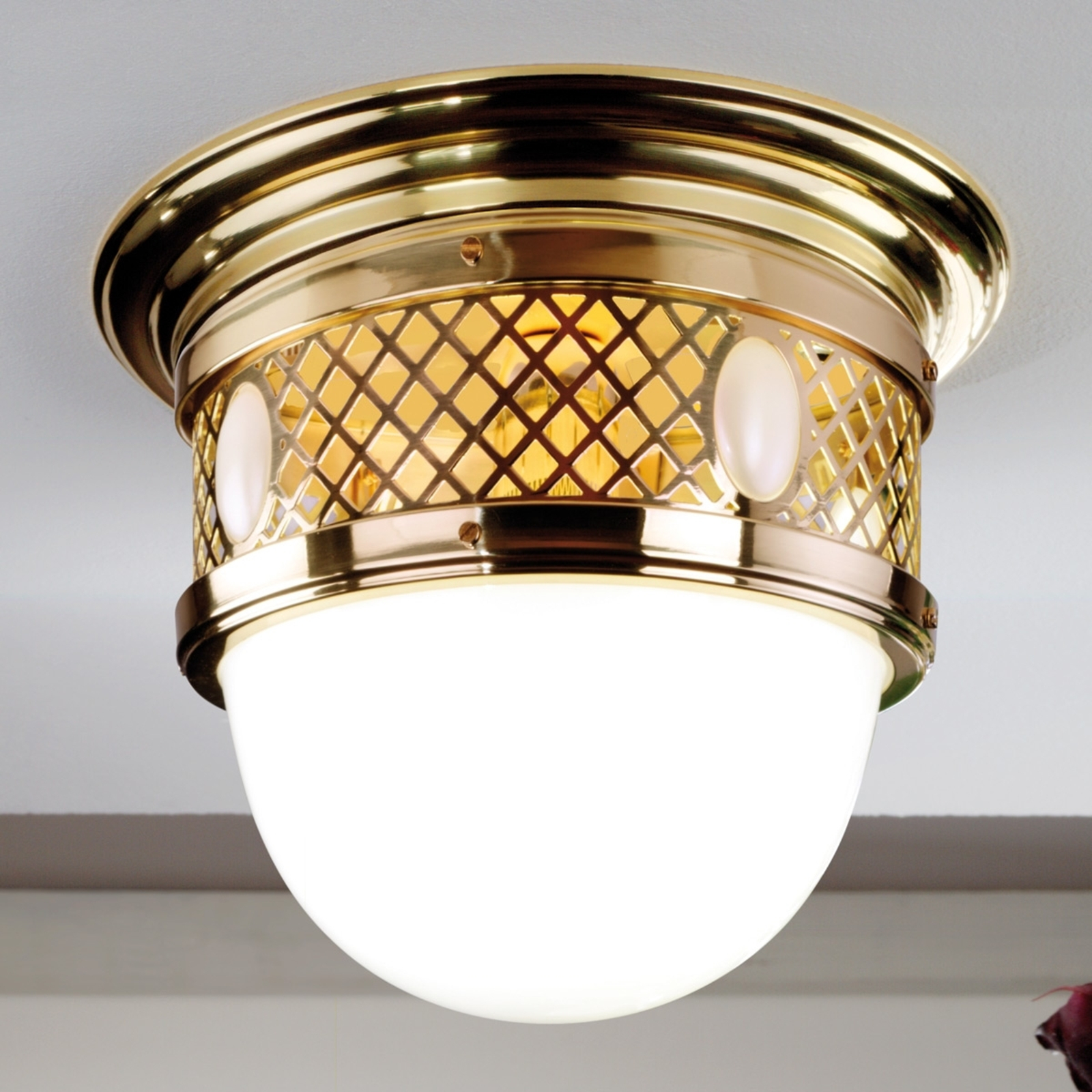 aankleden aspect donor Messing plafondlamp ALT WIEN in Jugendstil-design | Lampen24.be