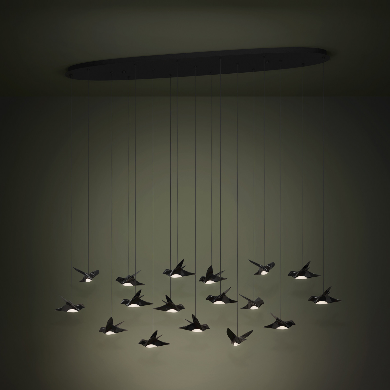 EGLO Stars Of Light Lampă suspendată LED Paratebueno negru 17-fl - Camera de zi / sufragerie - Design - negru-nichel - Metal