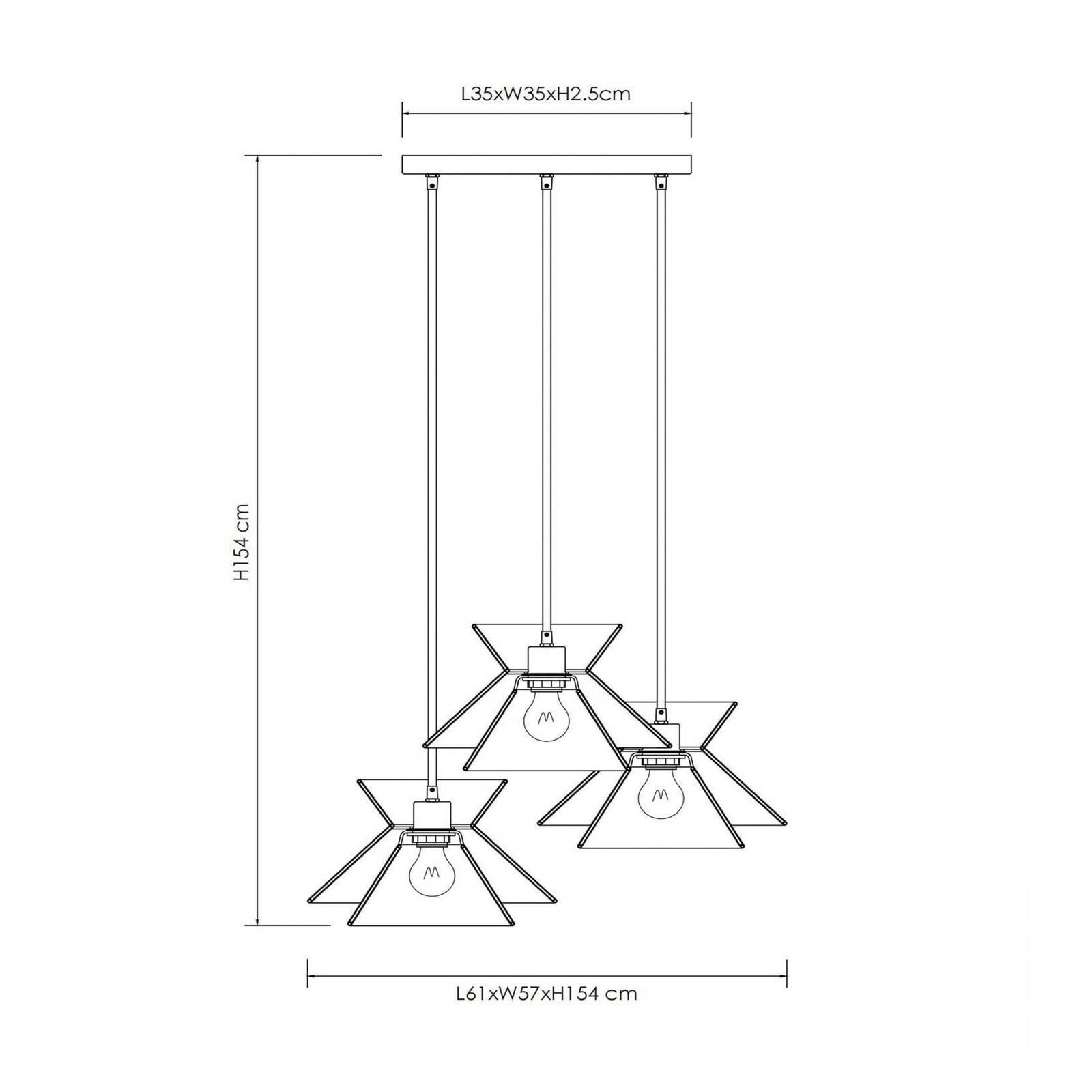 Hängeleuchte Tasman, Länge 61 cm naturfarben, Papier, 3-flg. günstig online kaufen