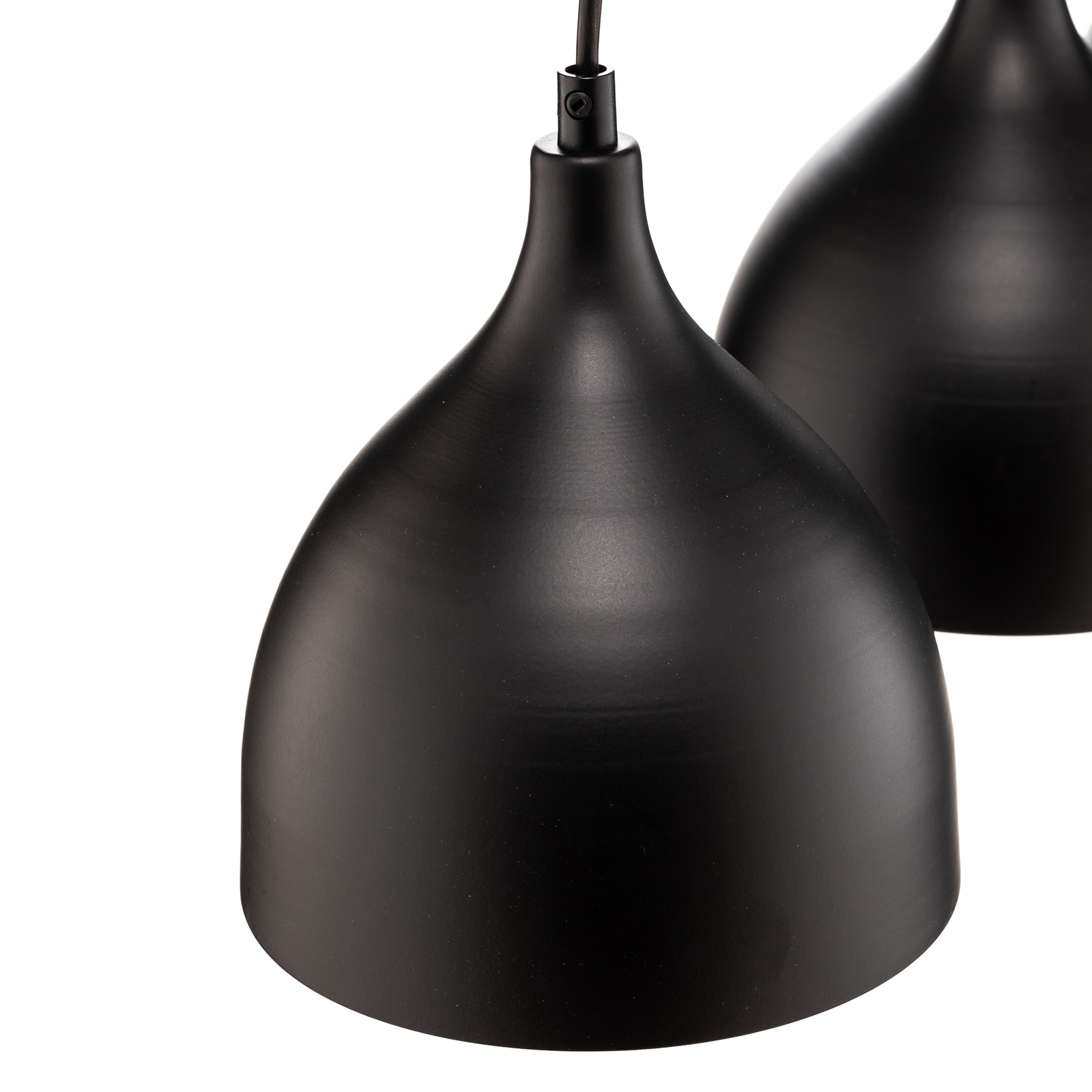 Metalowa lampa wisząca Nanu, czarna, 3-punktowa