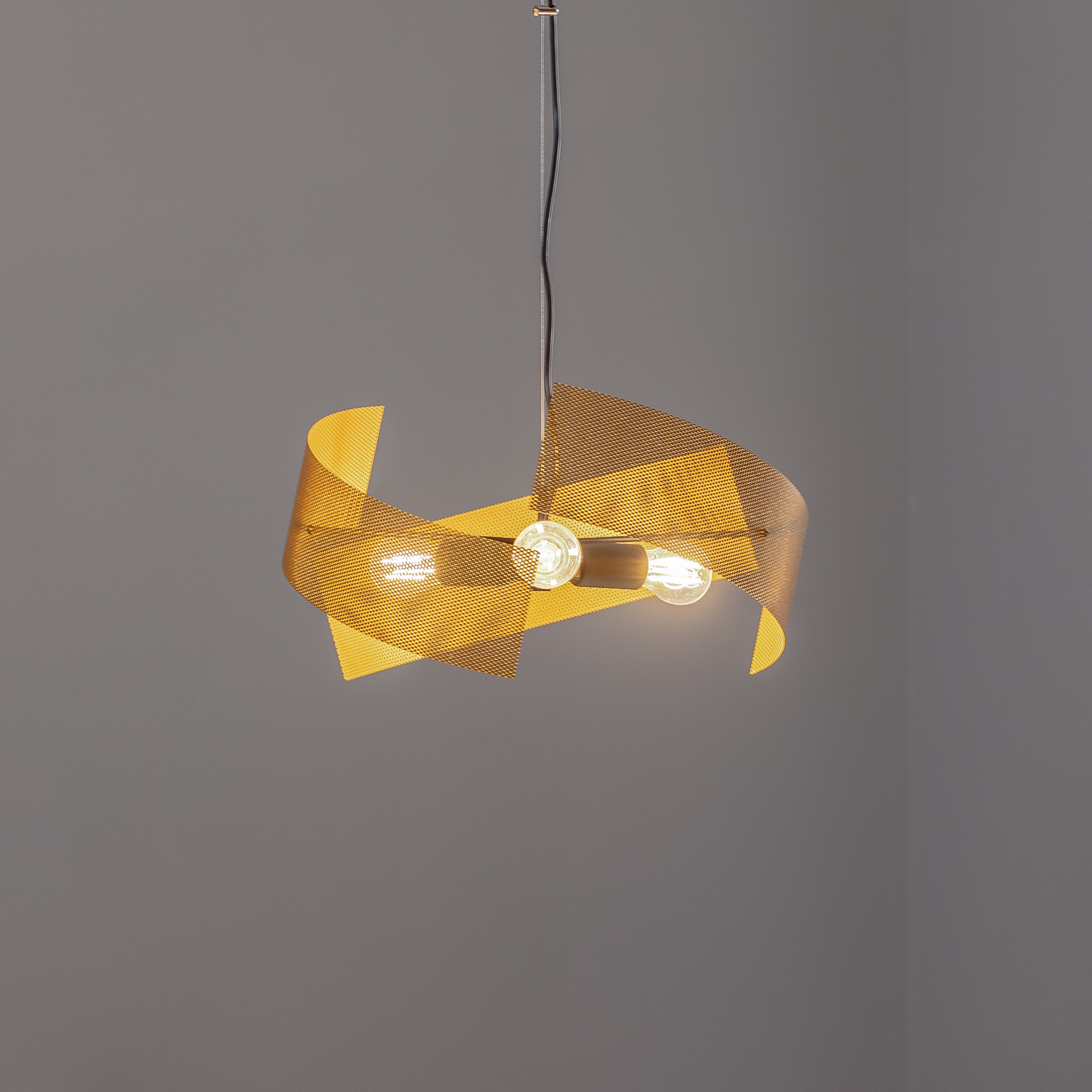 Euluna Hängeleuchte Moira, goldfarben, Ø 50 cm, 3-flammig