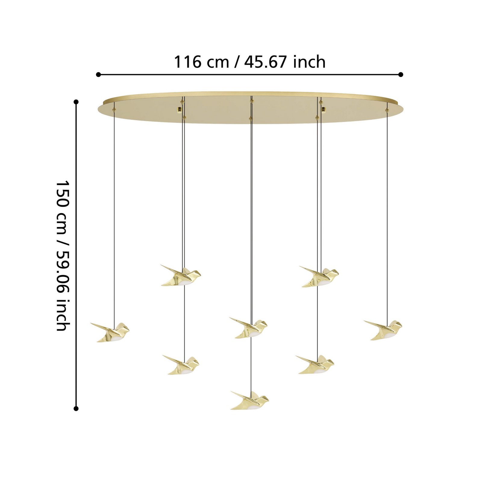 EGLO Stars Of Light LED-riippuvalaisin Paratebueno messinki 8-lamppuinen
