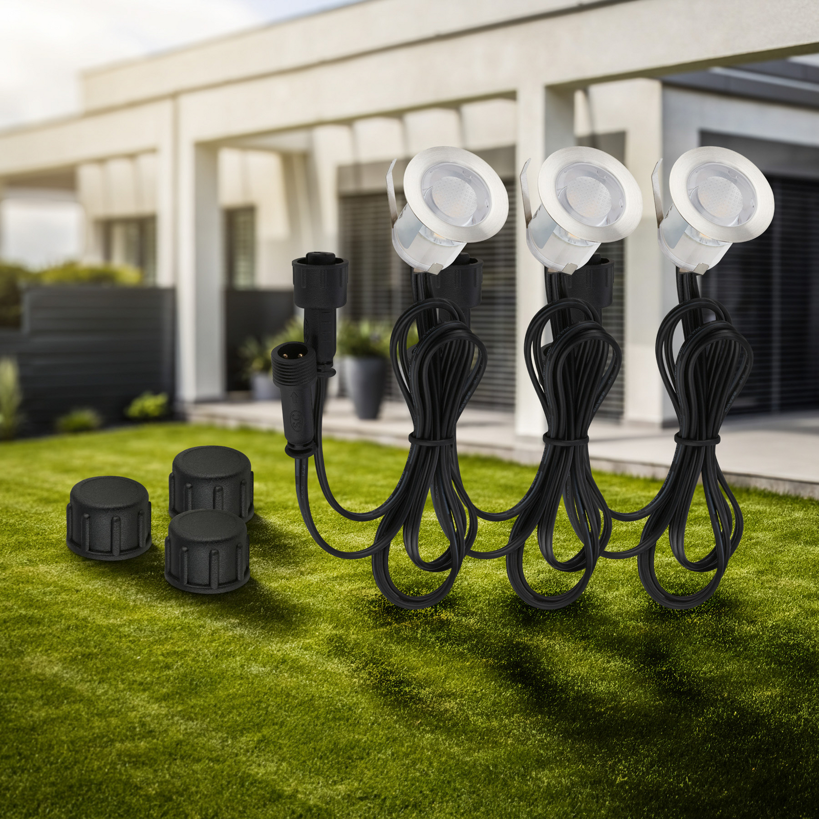 3913032 típusú LED süllyesztett spotlámpa, IP67, 12 V, 3 cm-es 3x-es