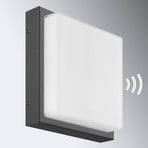 Ernest outdoor wall lamp, graphite, E27, motion detector