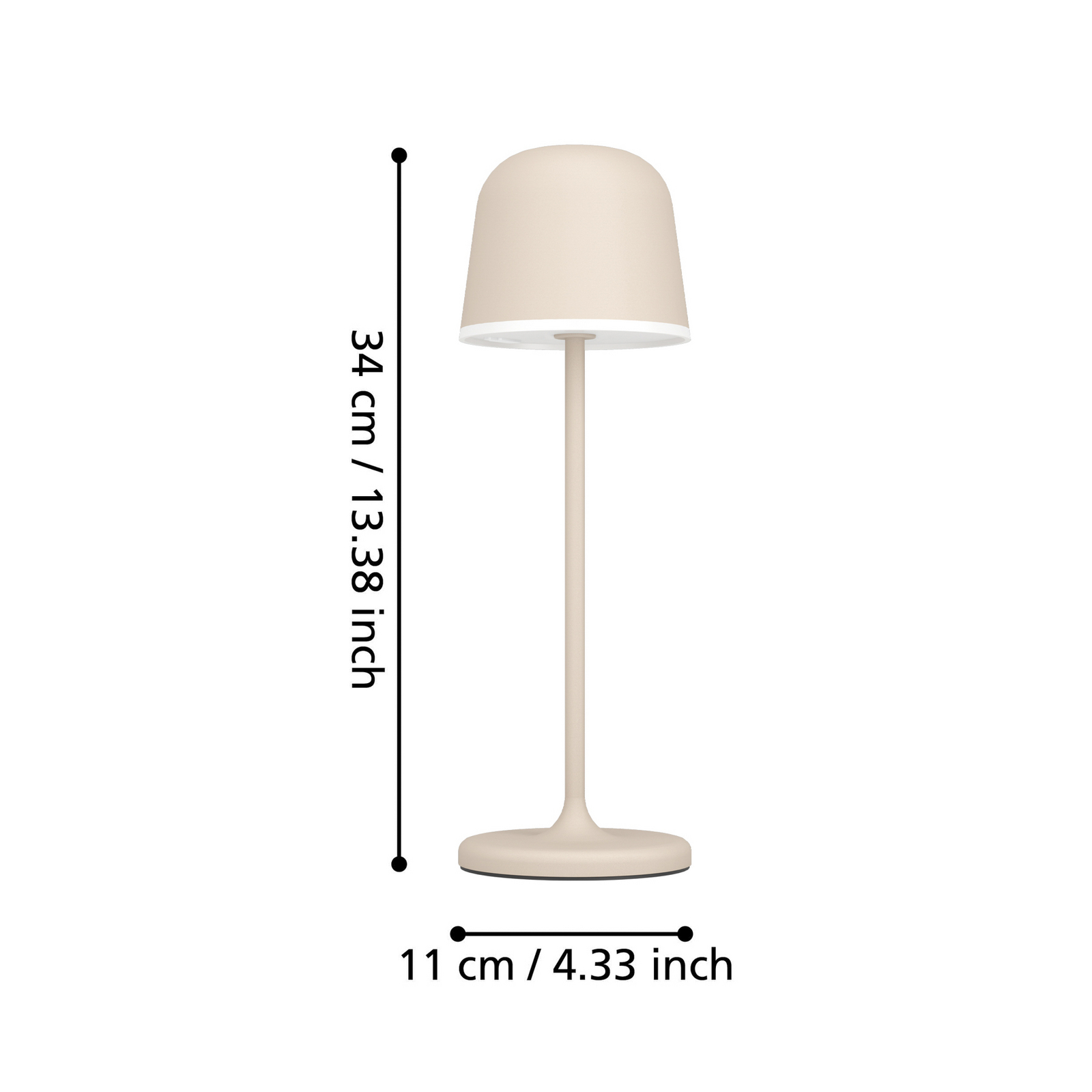 LED настолна лампа Mannera с акумулаторна батерия, пясък