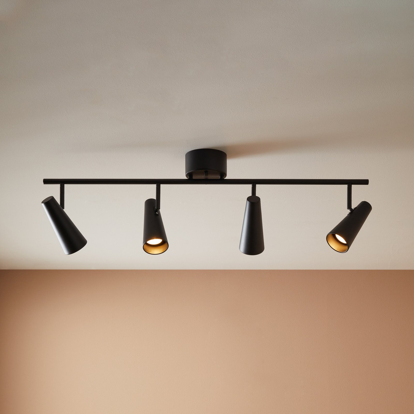 Ceiling spotlight Crest, metal, 4-bulb