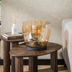 Tischleuchte Kopje, amber, Glas, E27