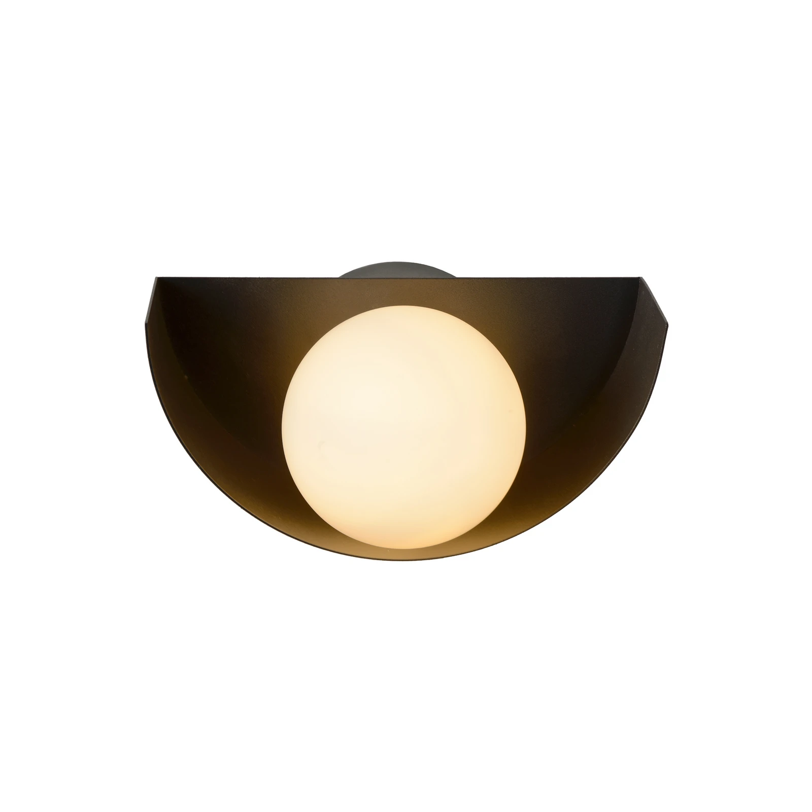 Applique Benni con sfera di vetro, nero