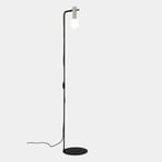 LEDS-C4 Nude Single Curved vloerlamp grijs/zwart