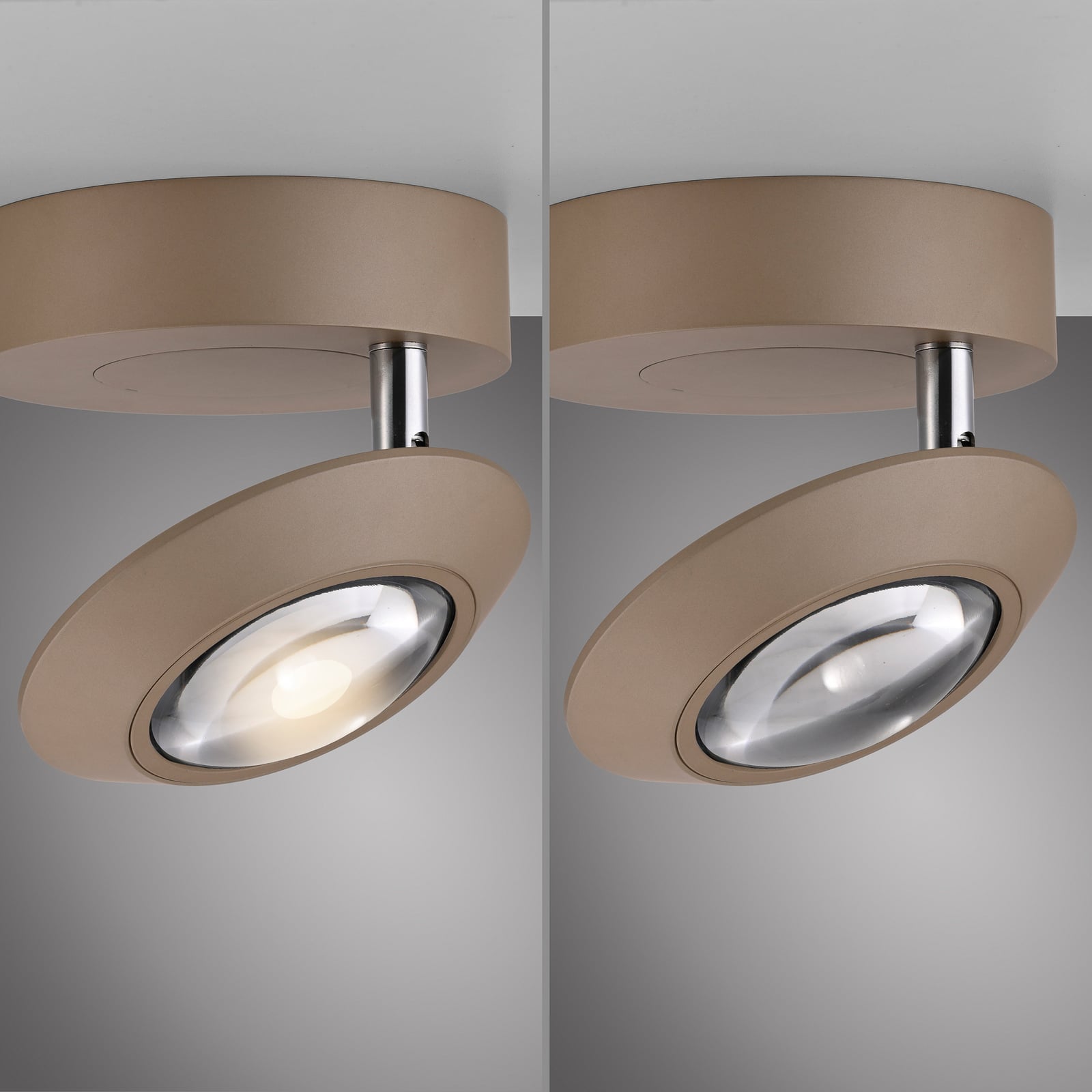 Oculis LED-Deckenlampe bronzefarben, Ø15cm Eisen/Glas - PURE