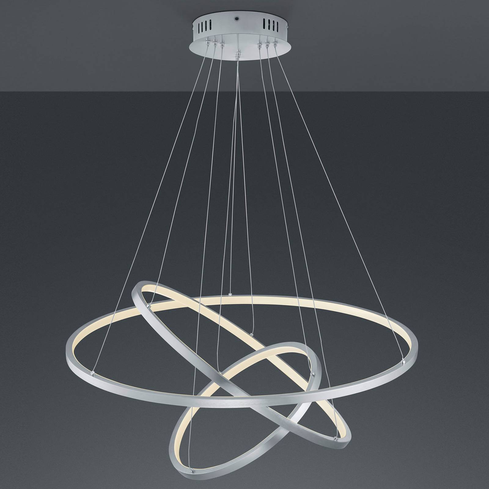 Trio WiZ Aaron suspension LED, nickel mat