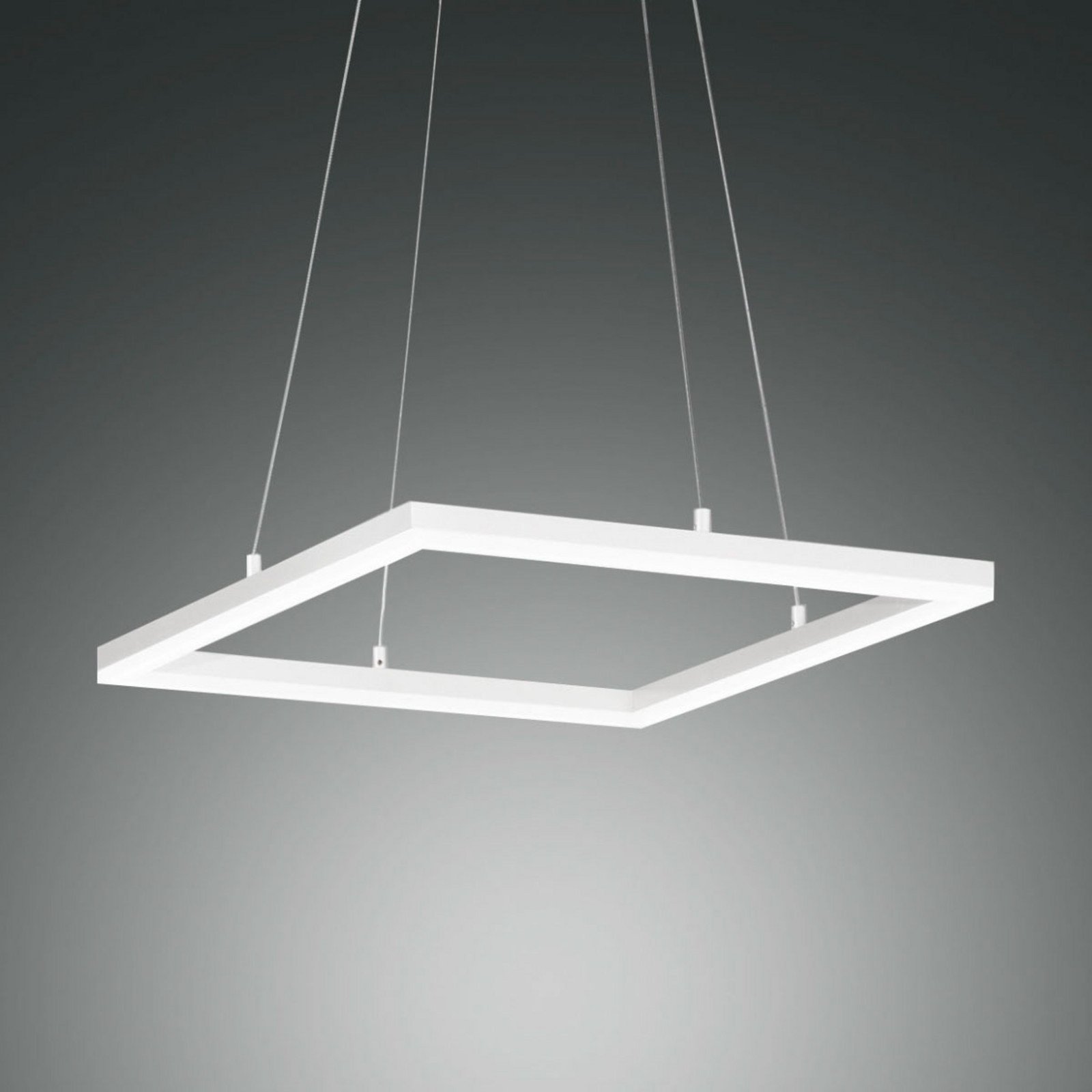 Fabas Luce Lampă pendul LED Bard 42x42cm pe alb - Camera de zi / sufragerie - modern - alb mat - Metal