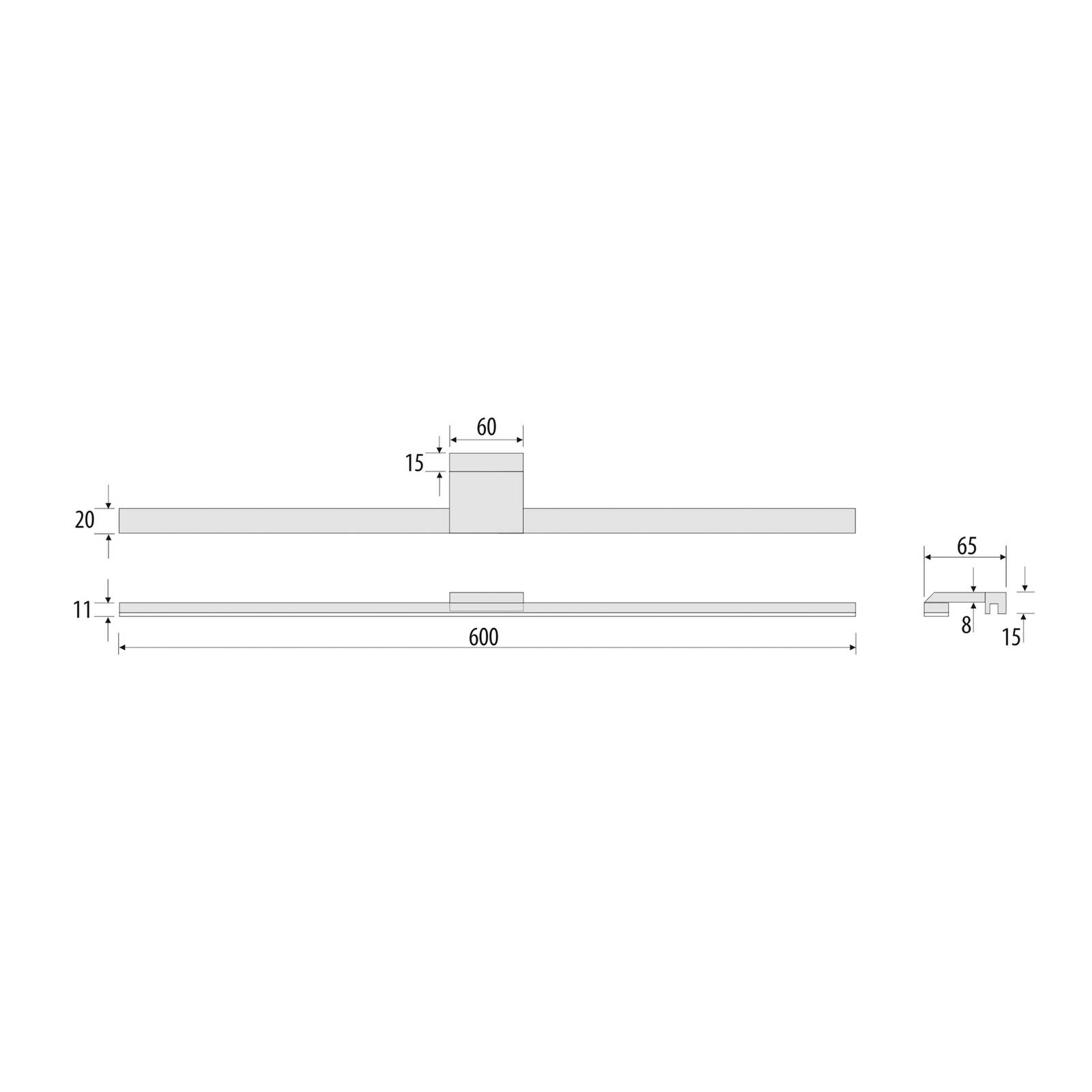  Mcj Oświetlenie Lustra Led Triga Ip44 Czarne 60cm, 3000k 