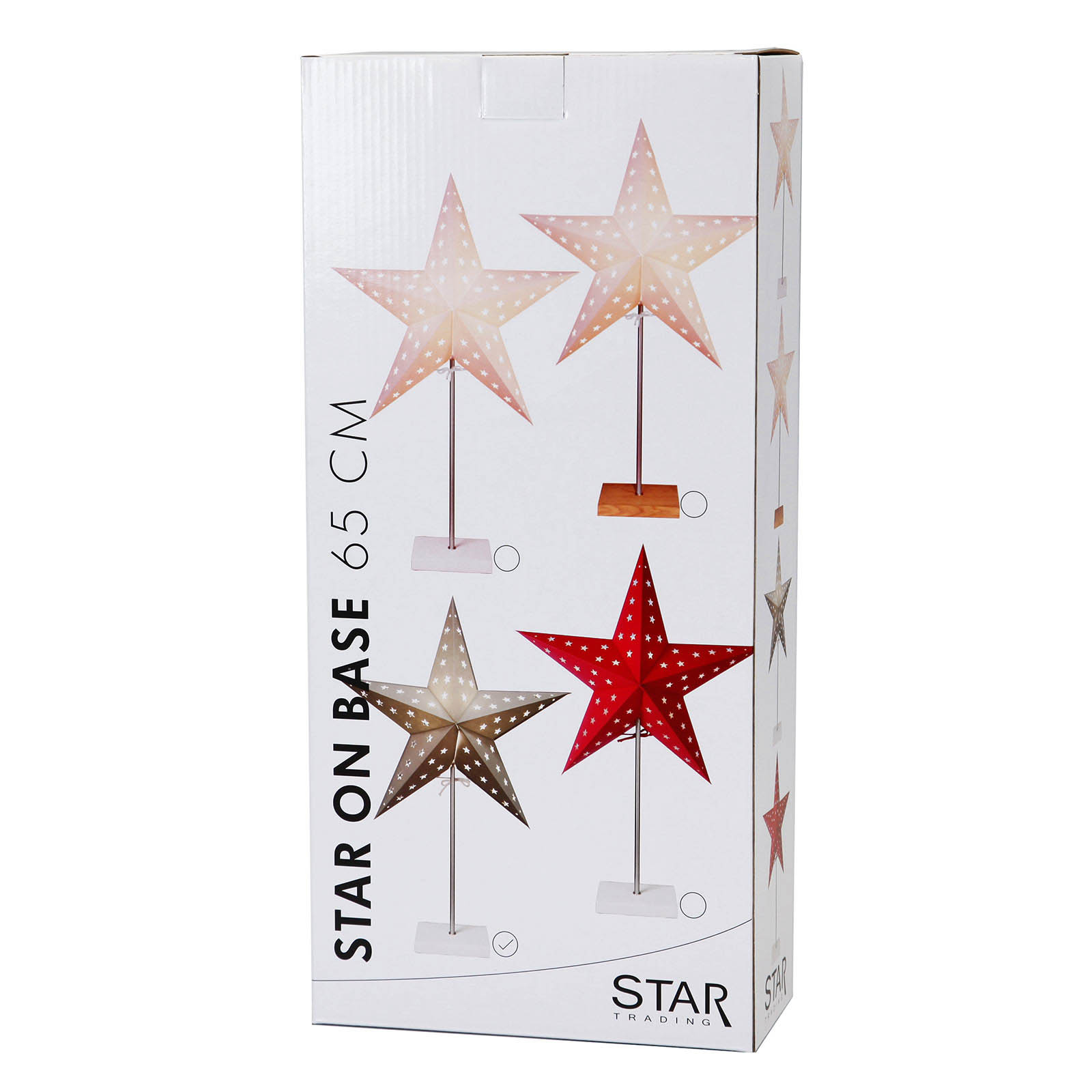 Leo standing star with star pattern, white/oak