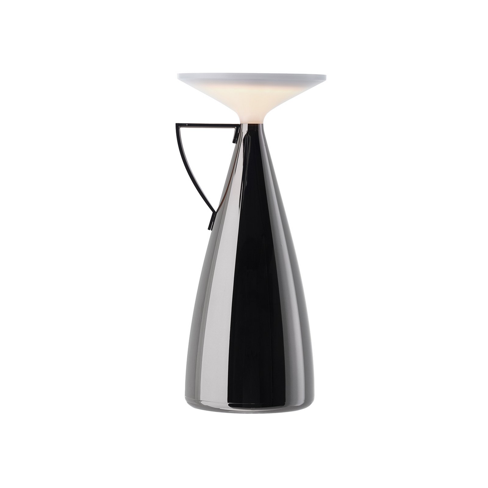 Lampada da tavolo LED ricaricabile Kartell Camomille, grigio scuro, dimmerabile.