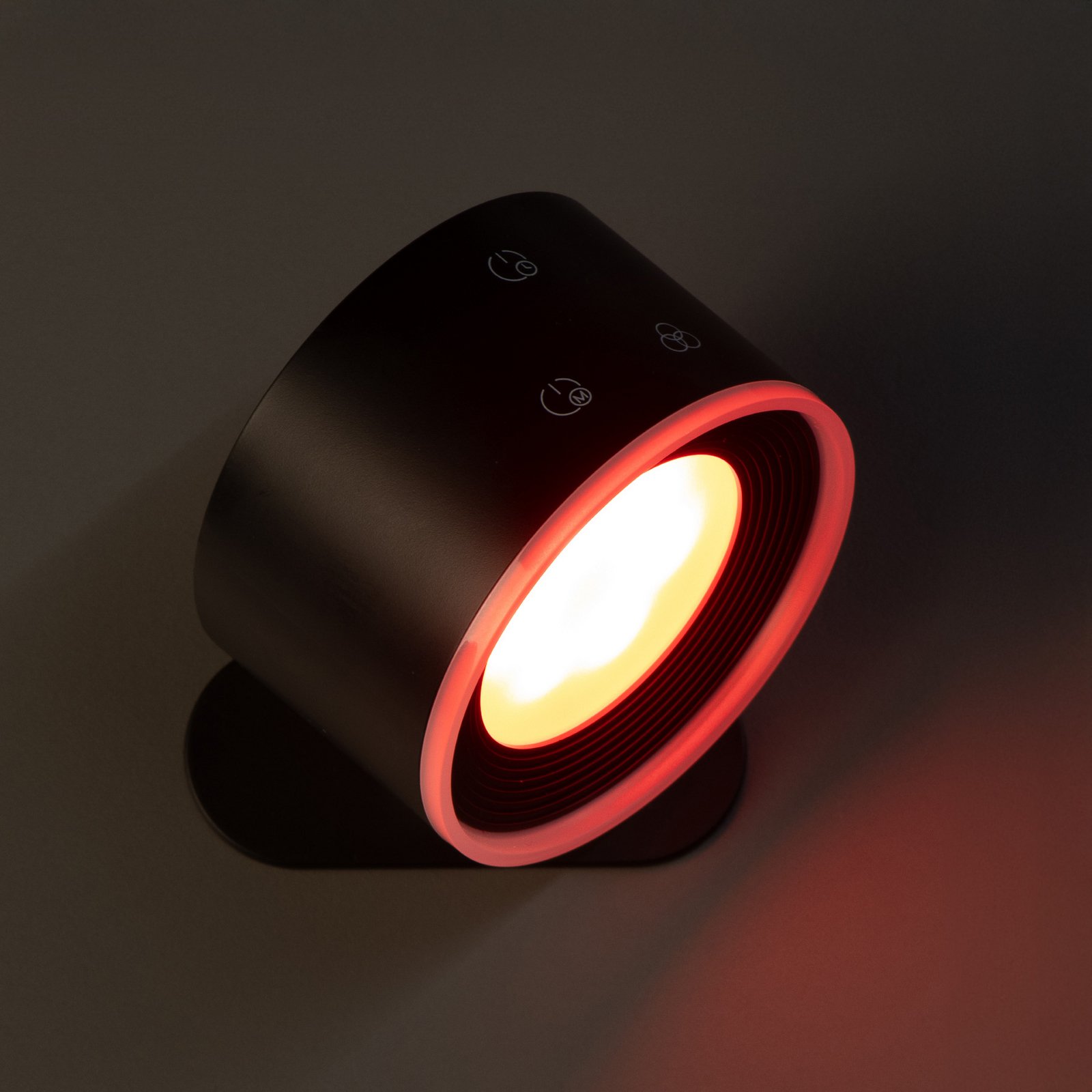 LED-Akku-Wandspot Magnetic, schwarz, dimmbar, RGBW