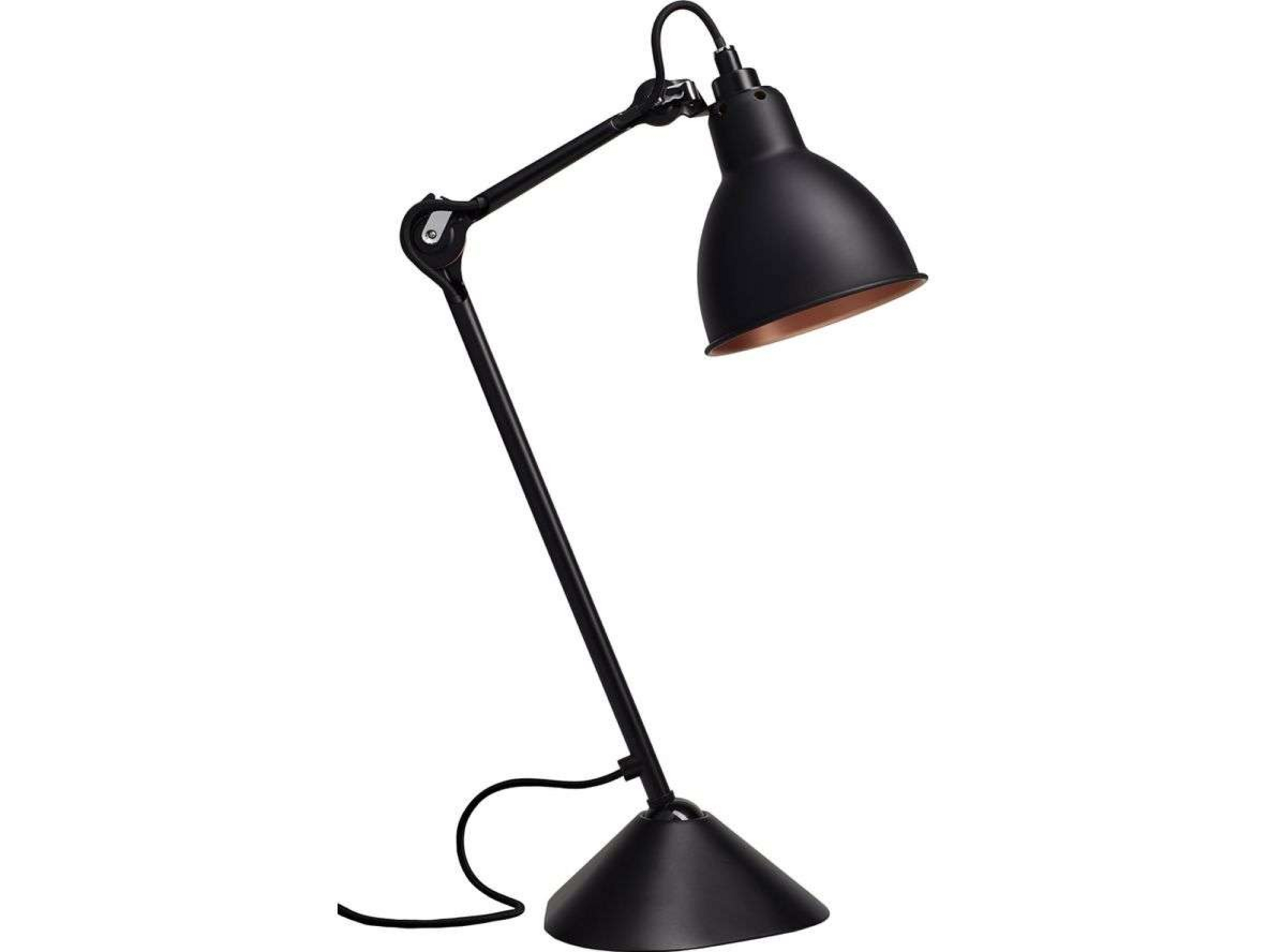 205 Lampa Stołowa Czarno/Czarna/Miedź - Lampe Gras