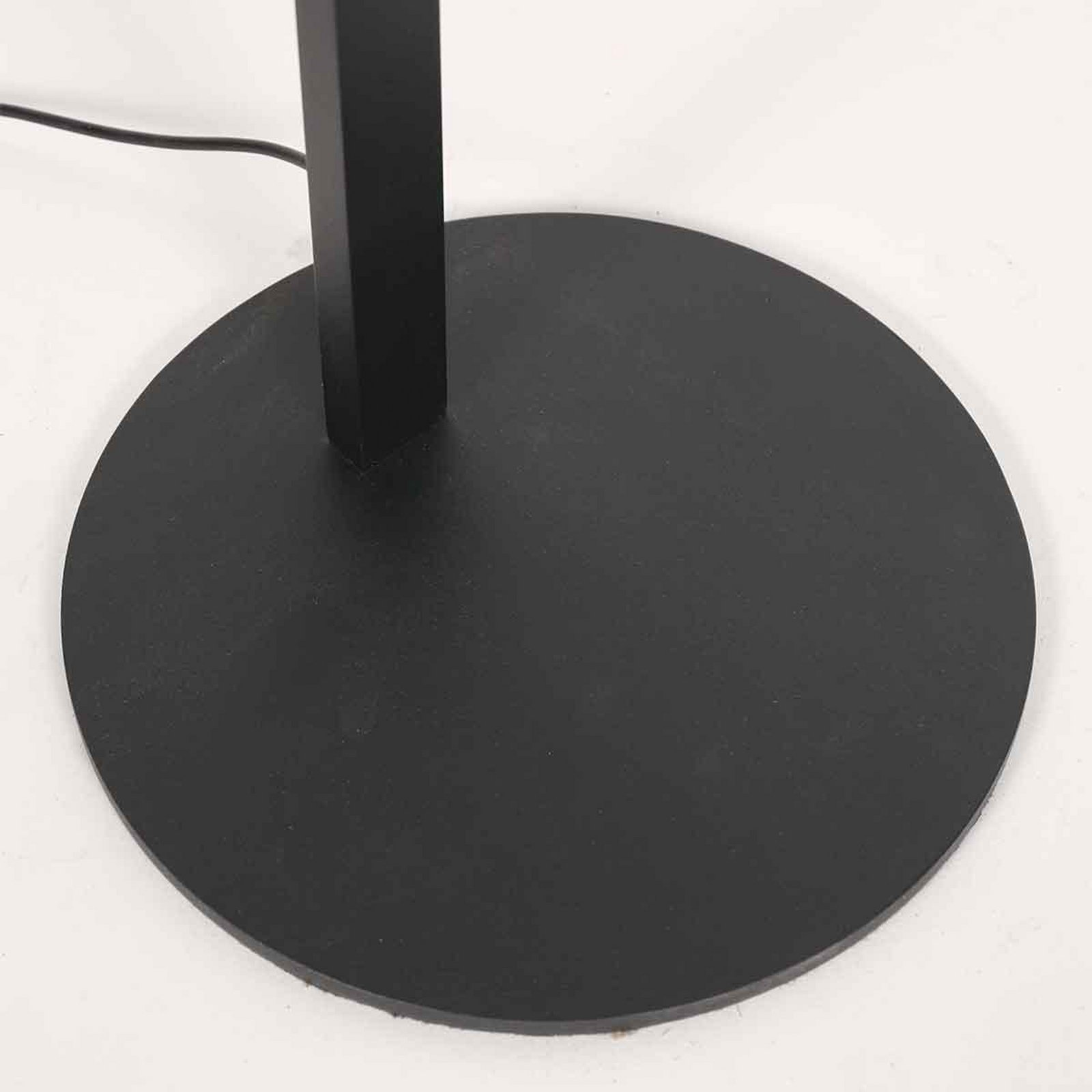 LED vloerlamp Ringlux, zwart, metaal, verstelbaar