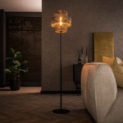 Stojací lampa Lucerna, černá/leštěná, výška 165 cm, kov