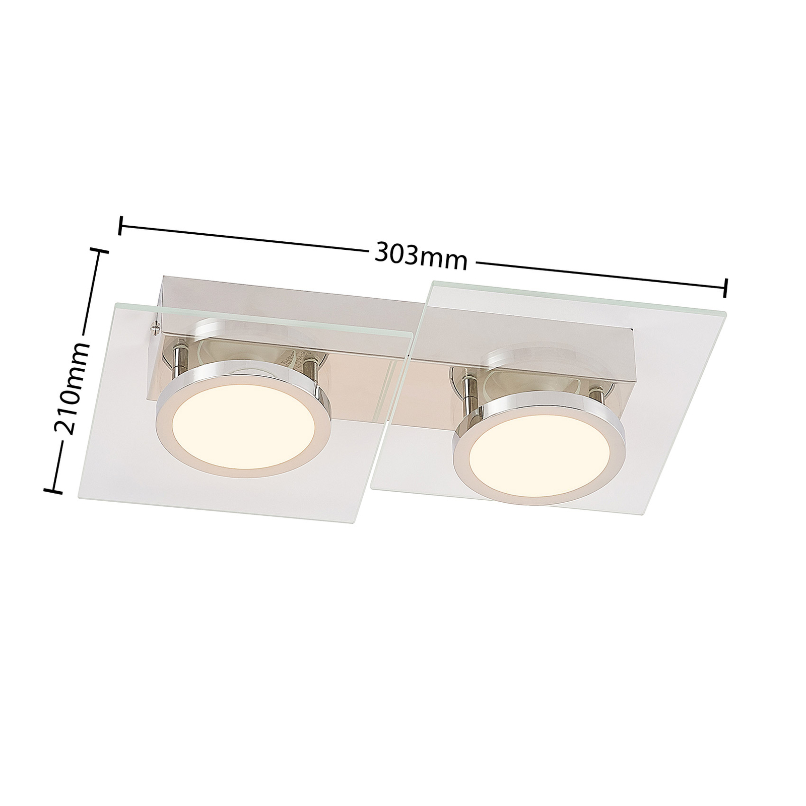 Lindby Imiria plafón LED, 2 luces