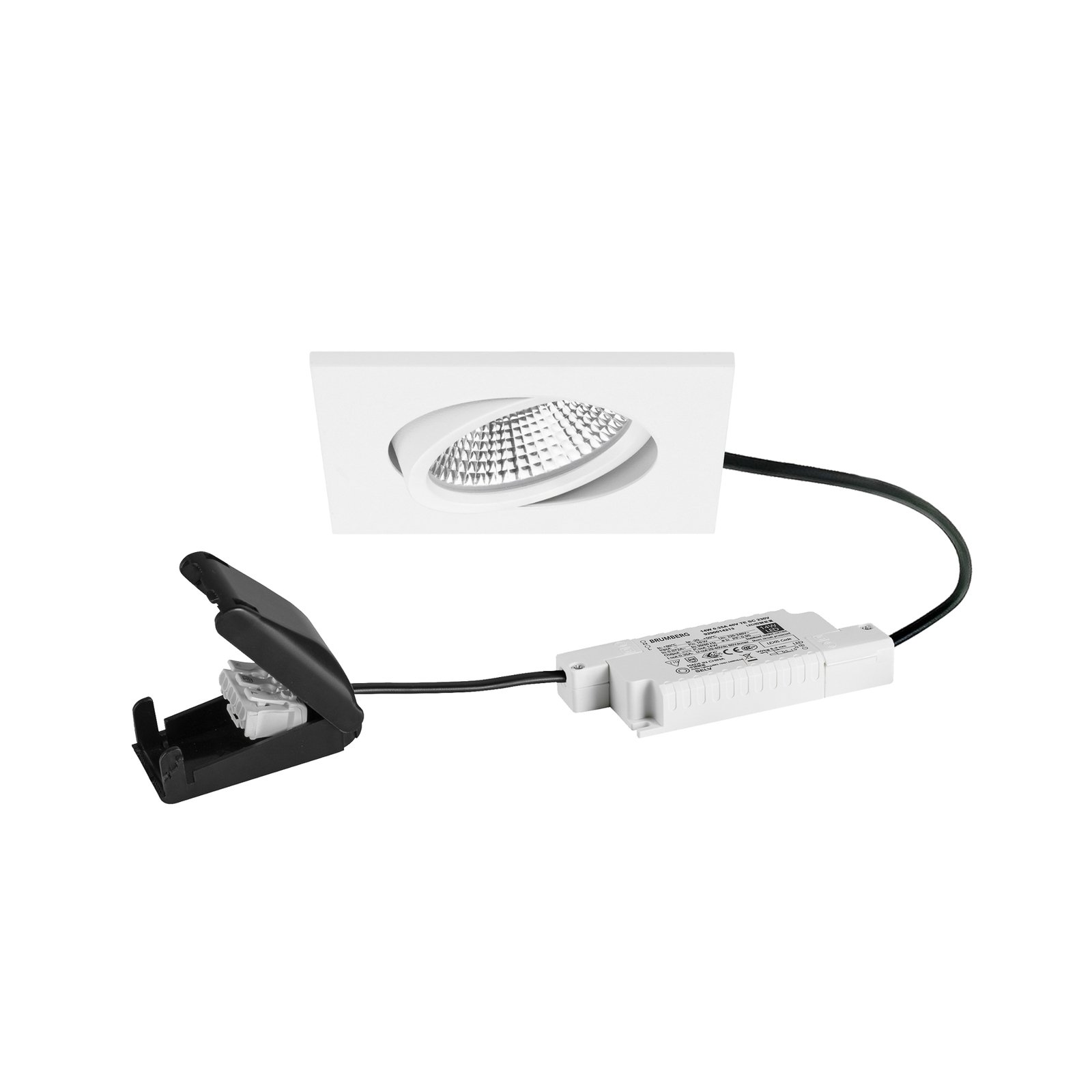 BRUMBERG BB25 recessed spotlight IP65 RC connection box textured white
