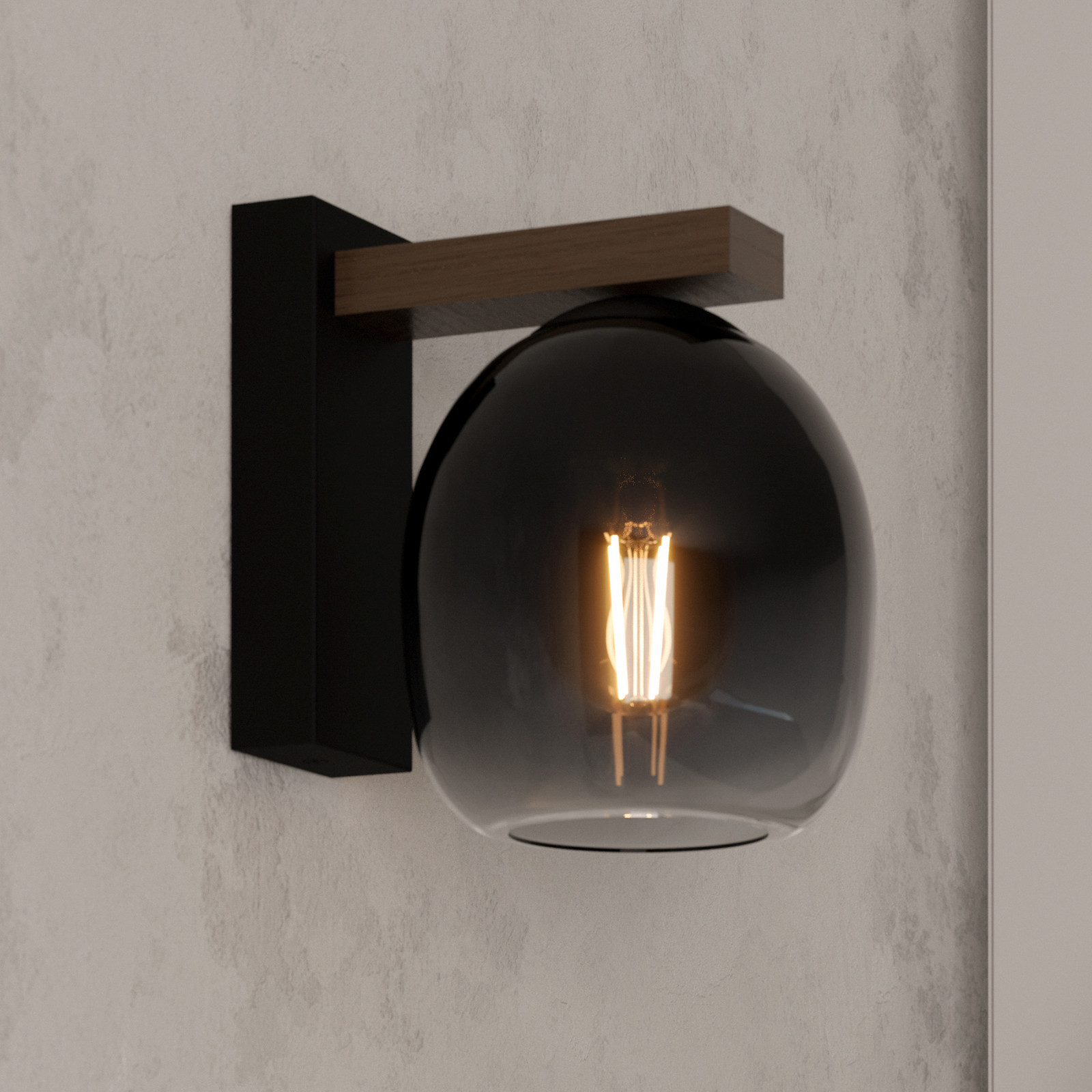 EGLO Filago aplică din sticlă fumurie 1 bec - Camera de zi / sufragerie - Modern - maro gri fumuriu negru
