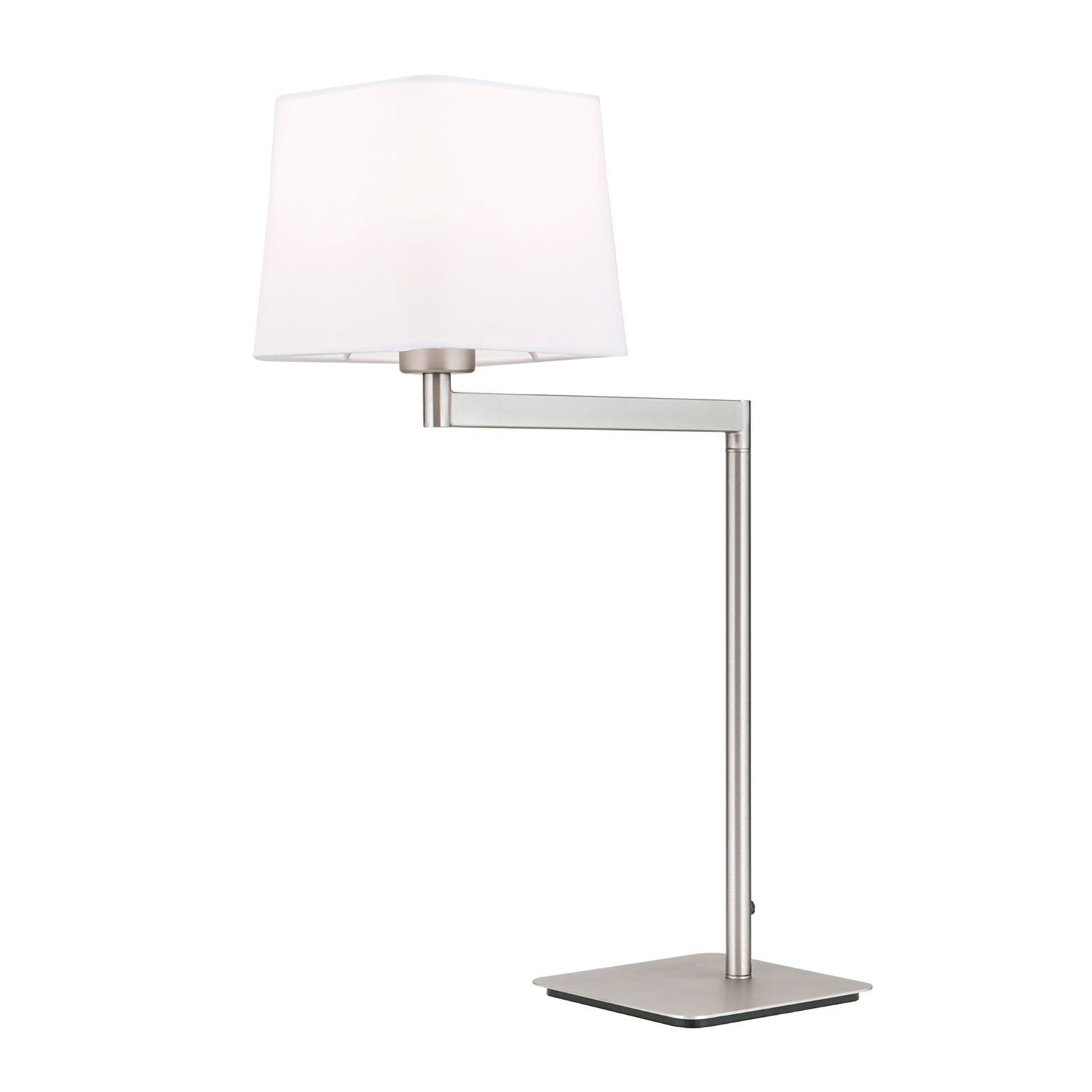 Carlton textile table lamp, matt nickel