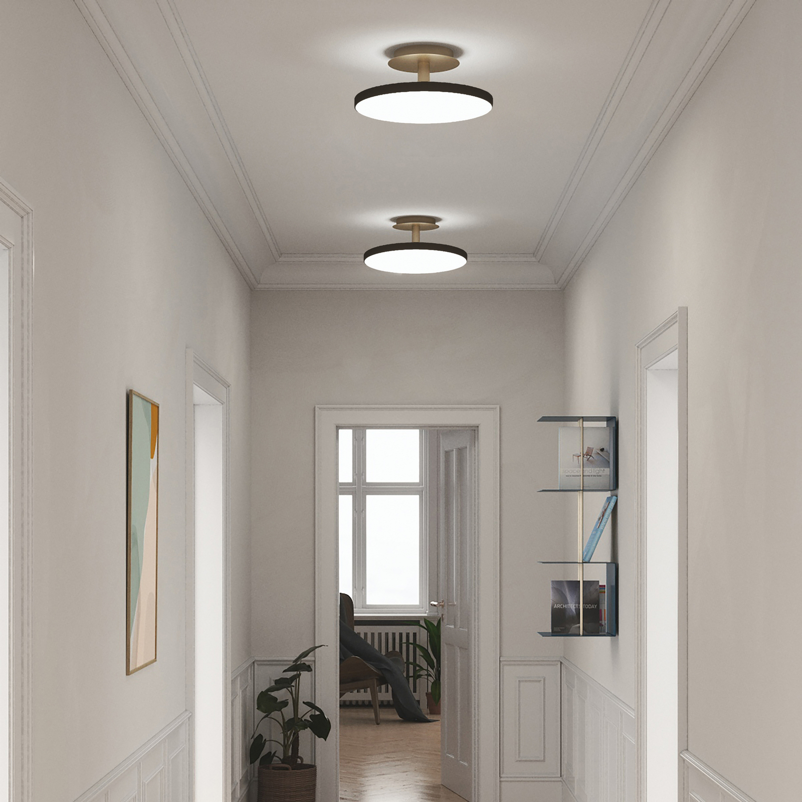 Asteria UP PLUS LED-taklampa, svart, 31 cm, CCT - UMAGE