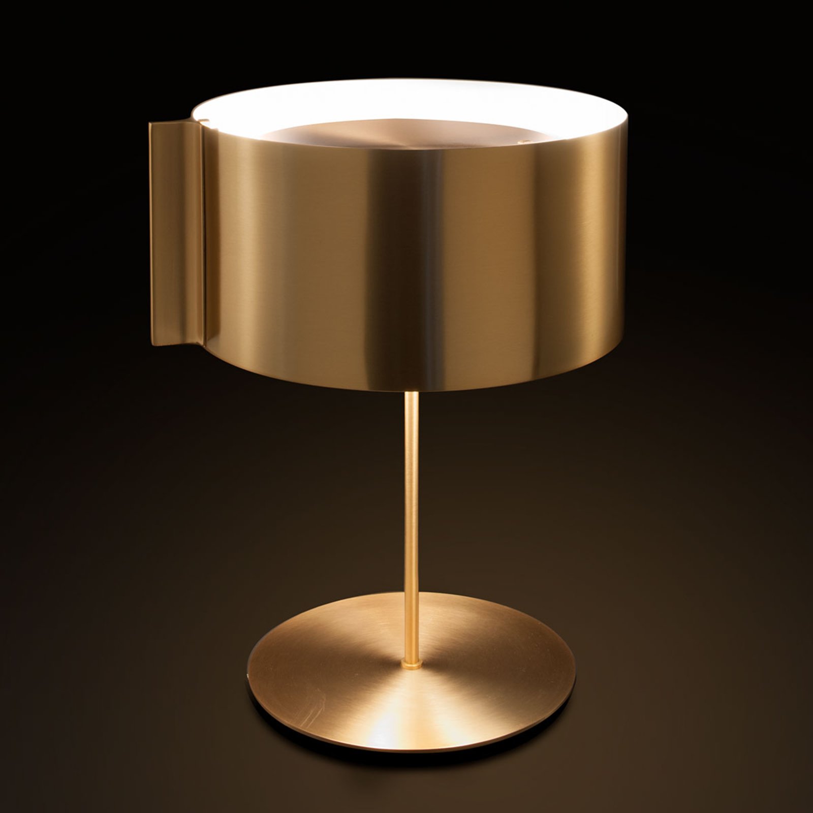 Oluce Switch - golden designer table lamp, for Living / Dining Room, metal, E27, 100 W, energy efficiency: D, H: 55 cm