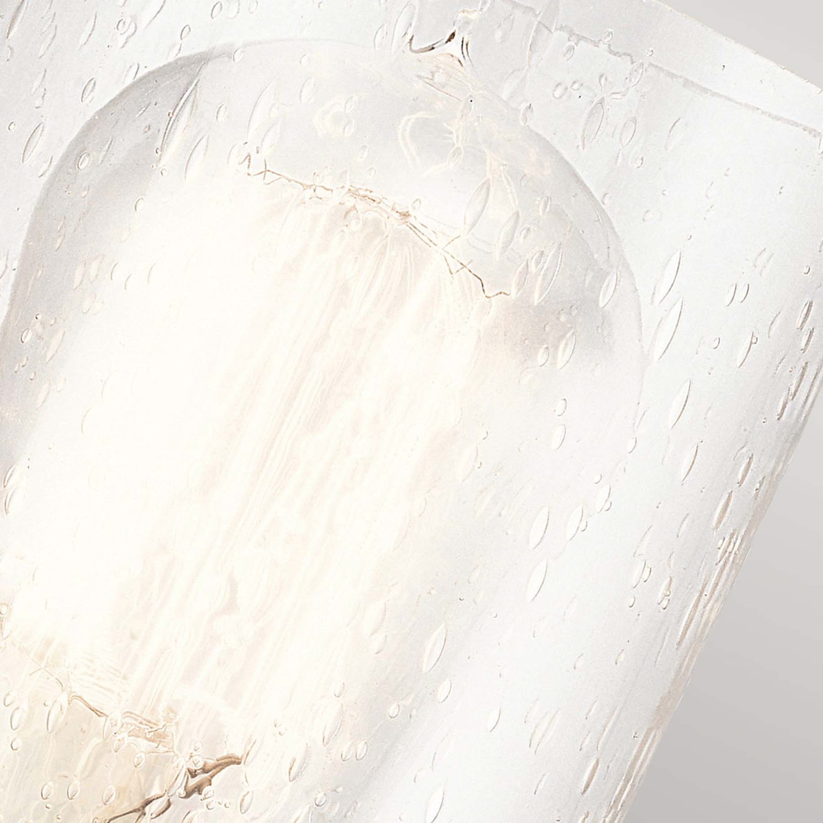 Deryn wandlamp met helder glazen kap, antiek grijs