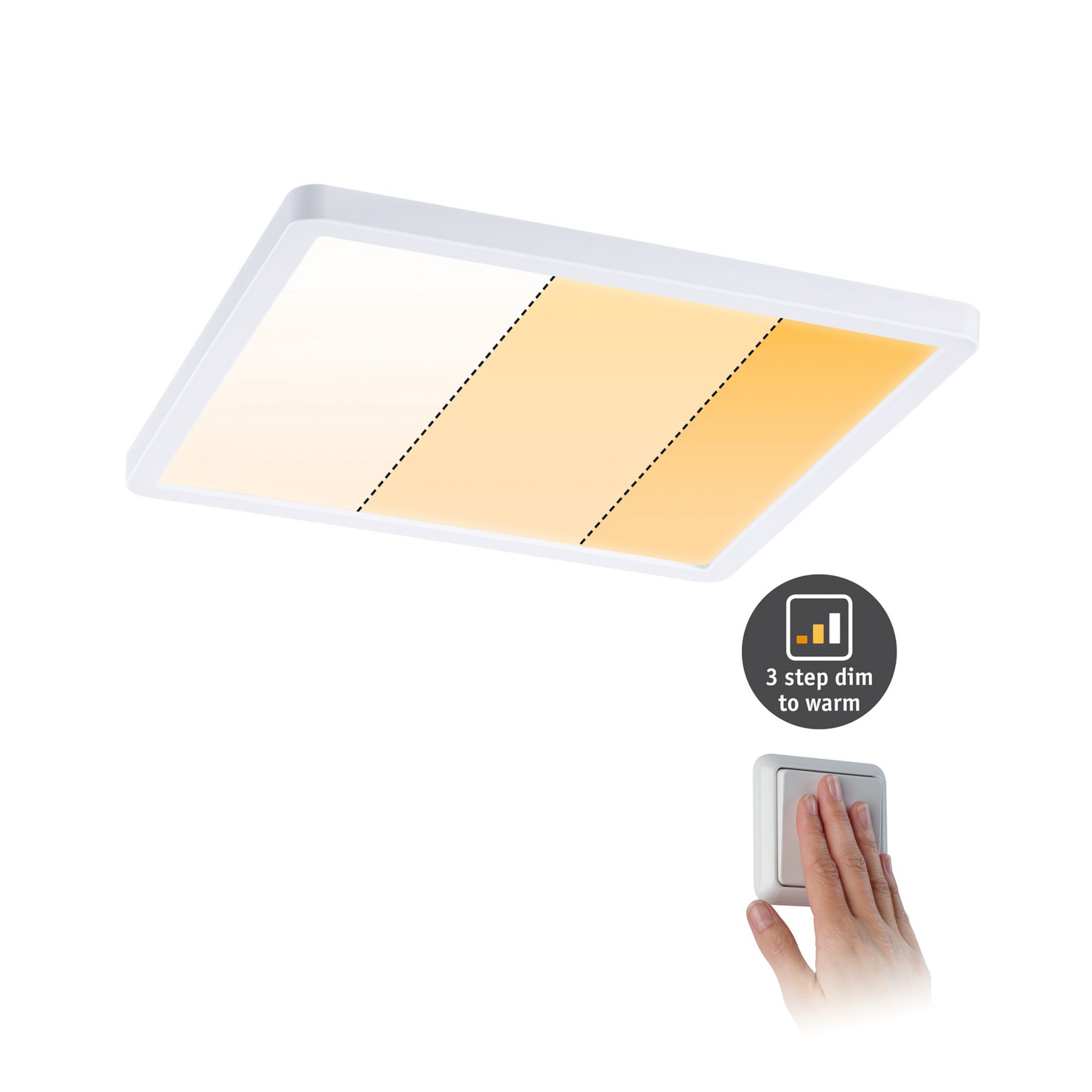 Paulmann LED-Panel Areo dimtowarm eckig weiß 23cm