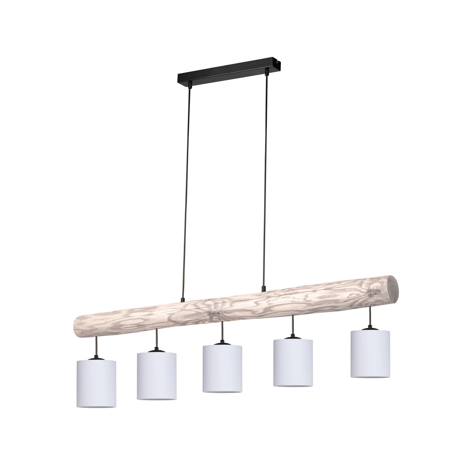 Hanglamp Furesta grijs, wit, 5-lamps