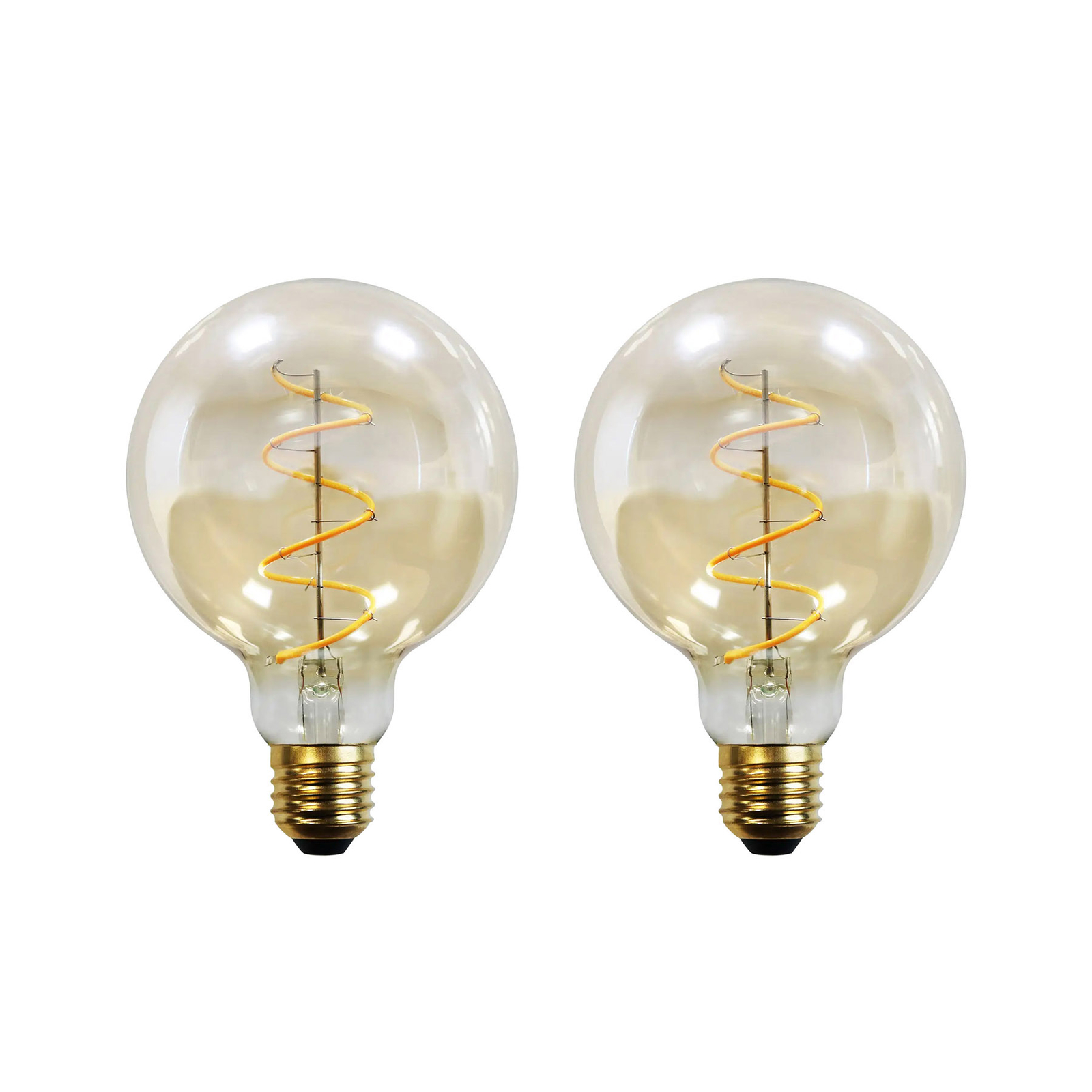 E27 3,8 W ampoule globe LED G95 1 800 K ambre x2