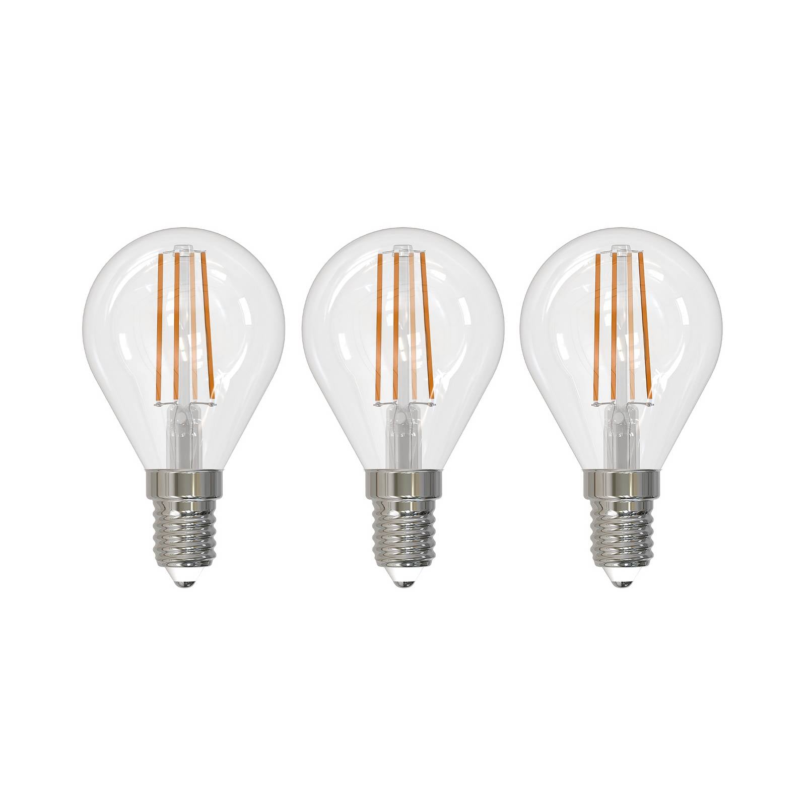 LED-Filamentlampe E14 4W 2700K Tropfen dimmbar 3er