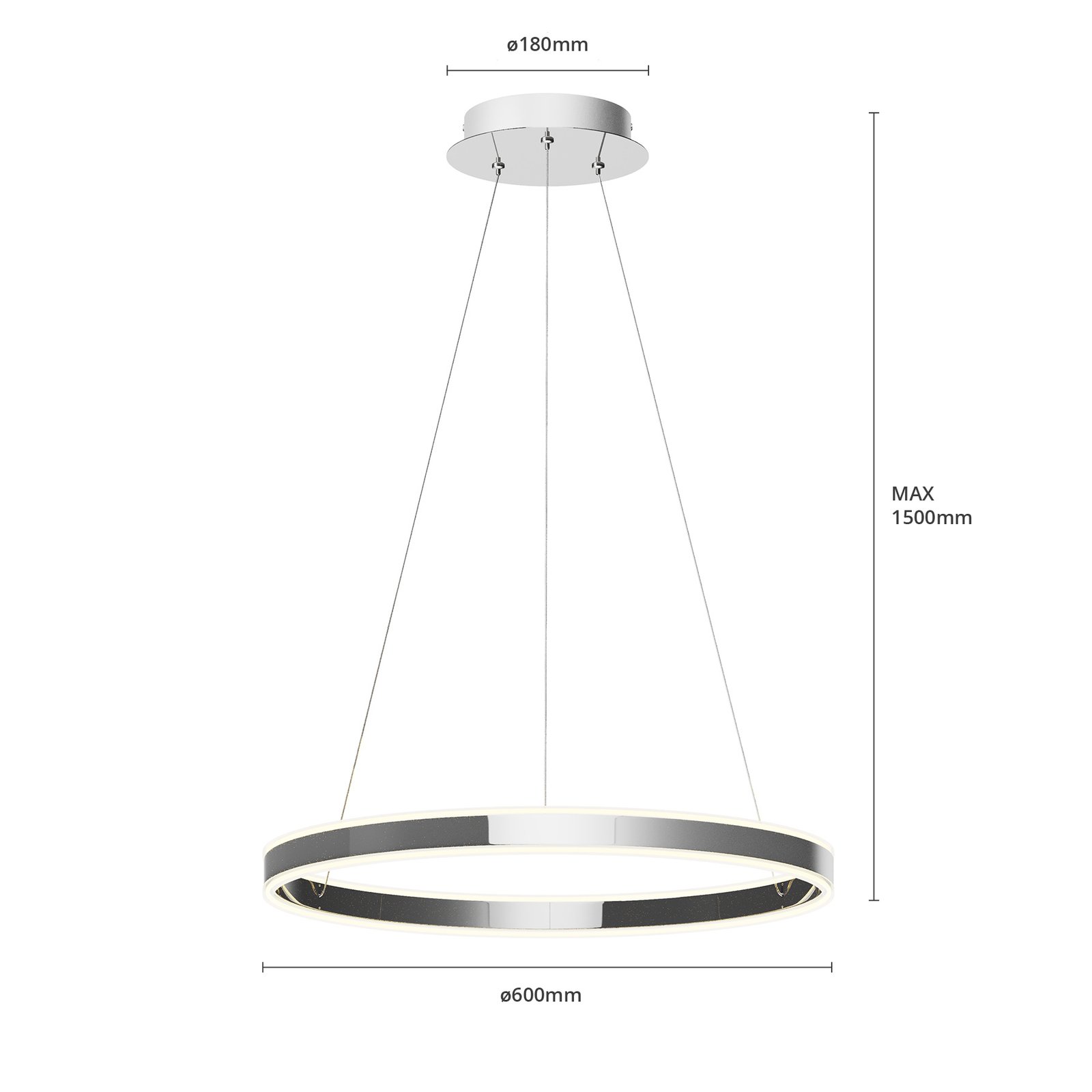 Lyani Pendant Ø60 Chrome/White - Lucande