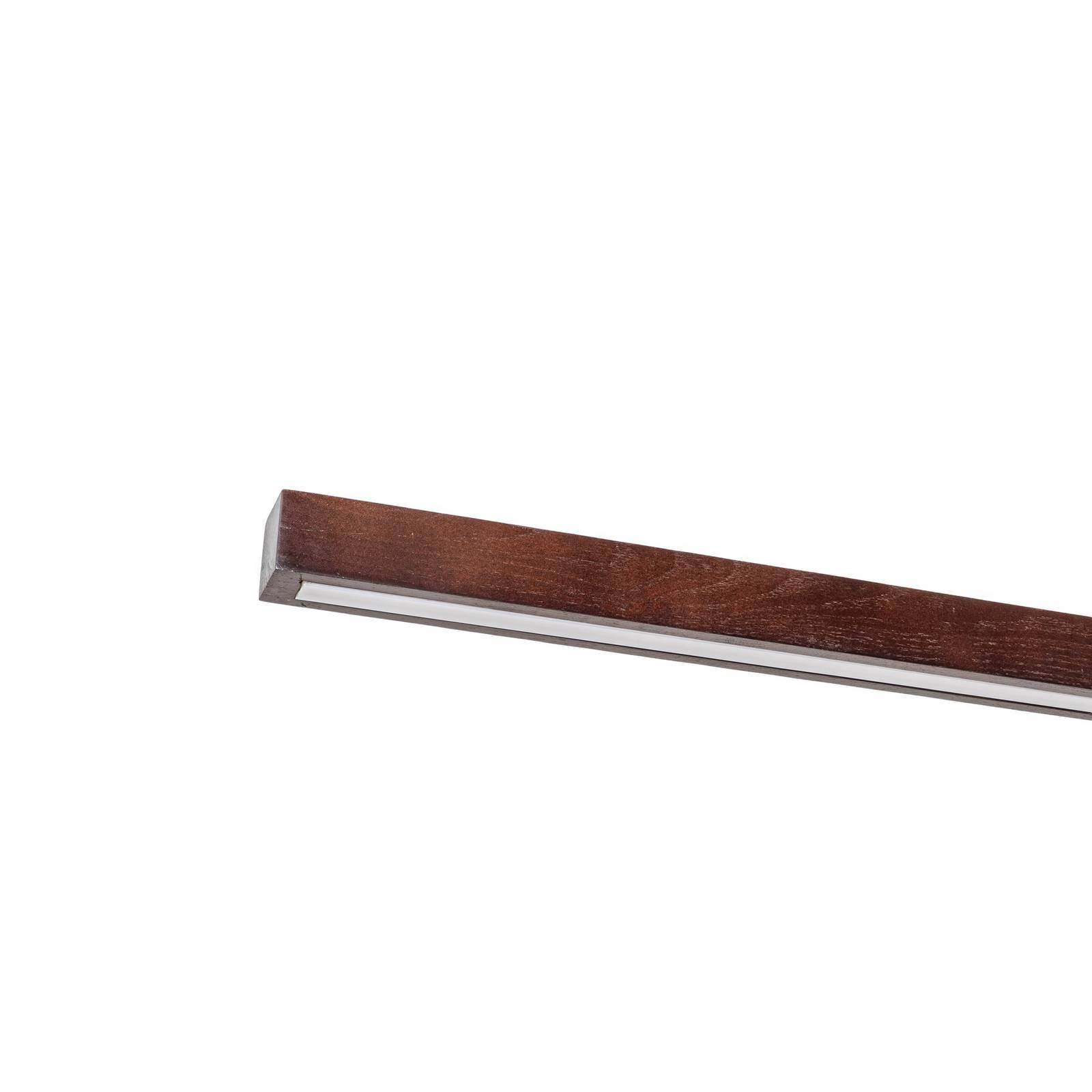 Lucande Żyrandol LED Nihalo, orzech, 122 cm, ściemniany, CCT