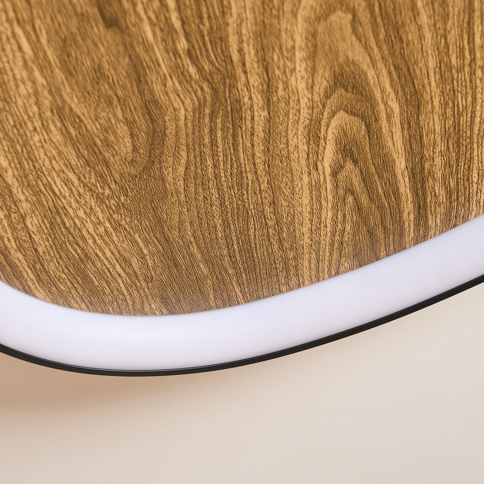 Nástěnné svítidlo Bezi LED, světlé dřevo, Ø 65 cm, dřevo, CCT