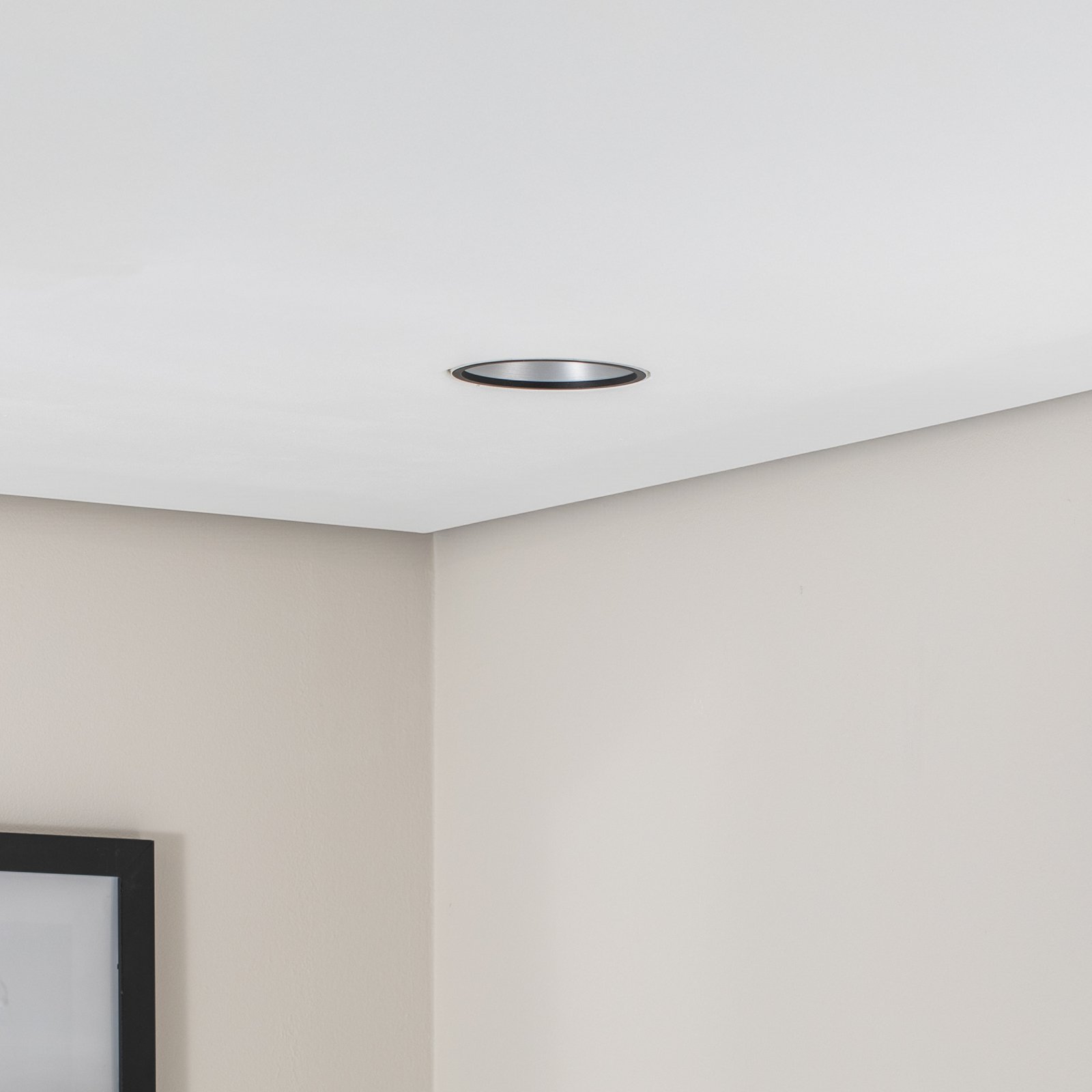 BEGA LED recessed ceiling spot Studio Line, black/aluminium, cast aluminium