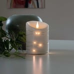 Candela LED di cera bianca Colore di luce bianco caldo 14 cm