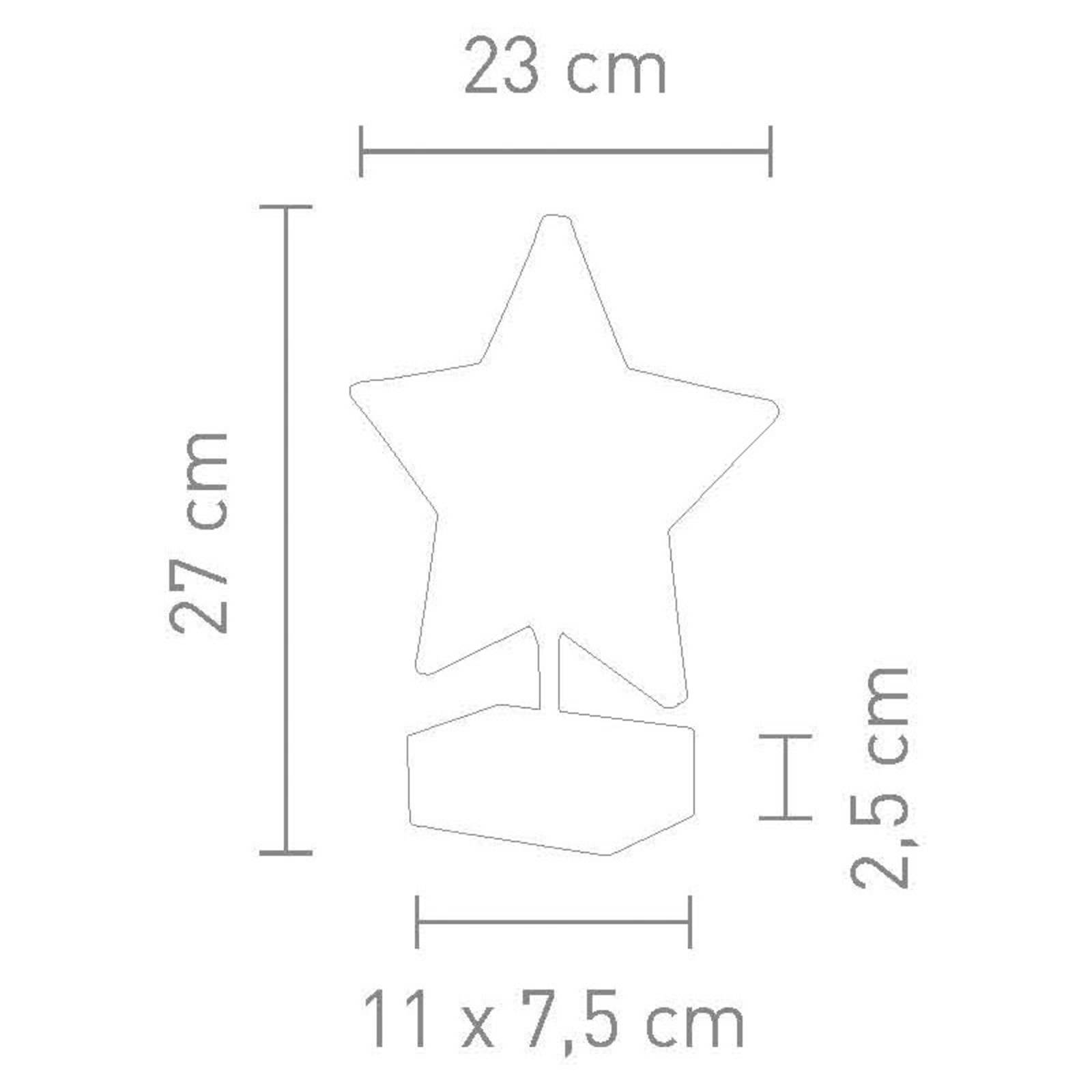 Stella bordlampe i stjerneform, højde 27 cm, rød