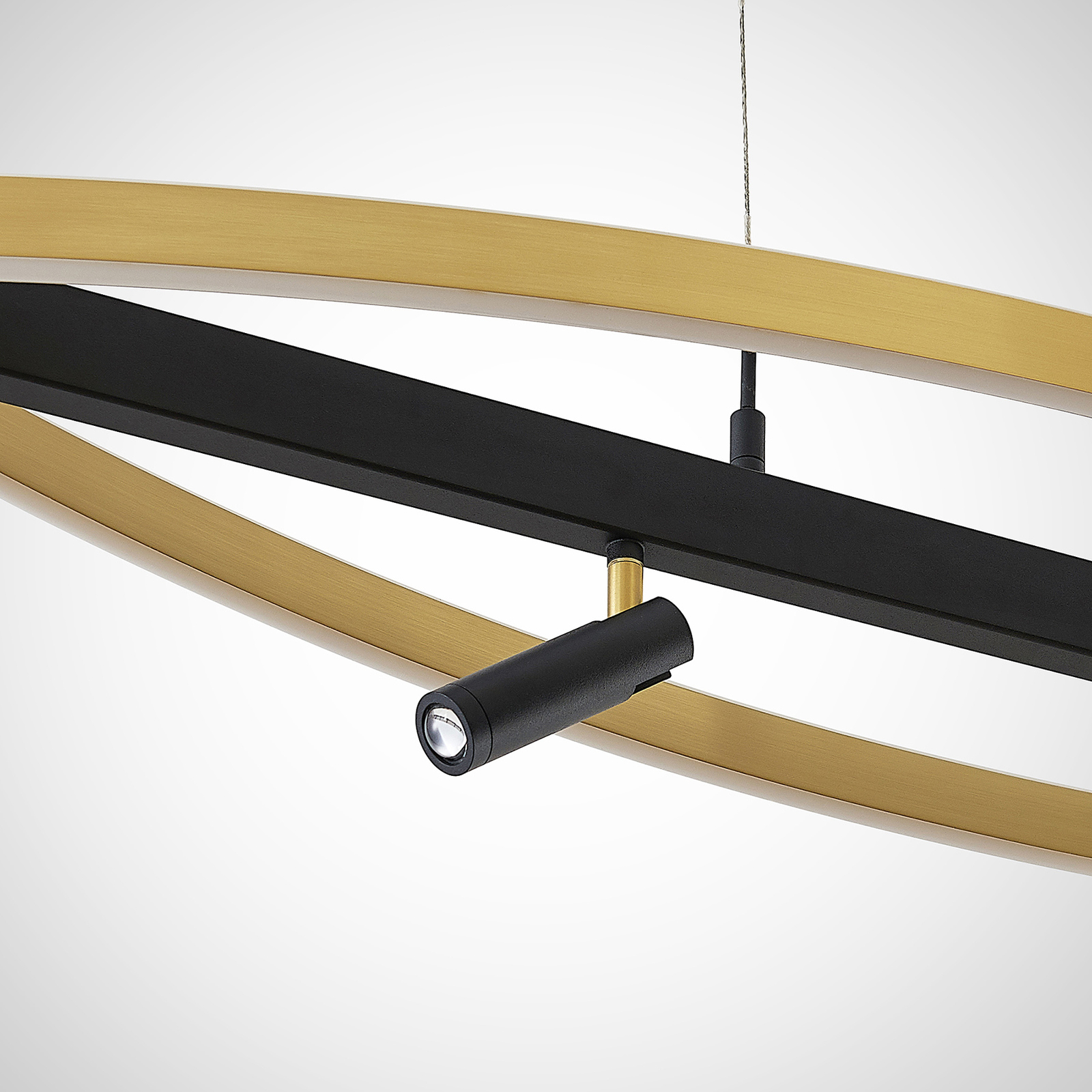 Lucande Matwei LED függő lámpa, ovális, sárgaréz