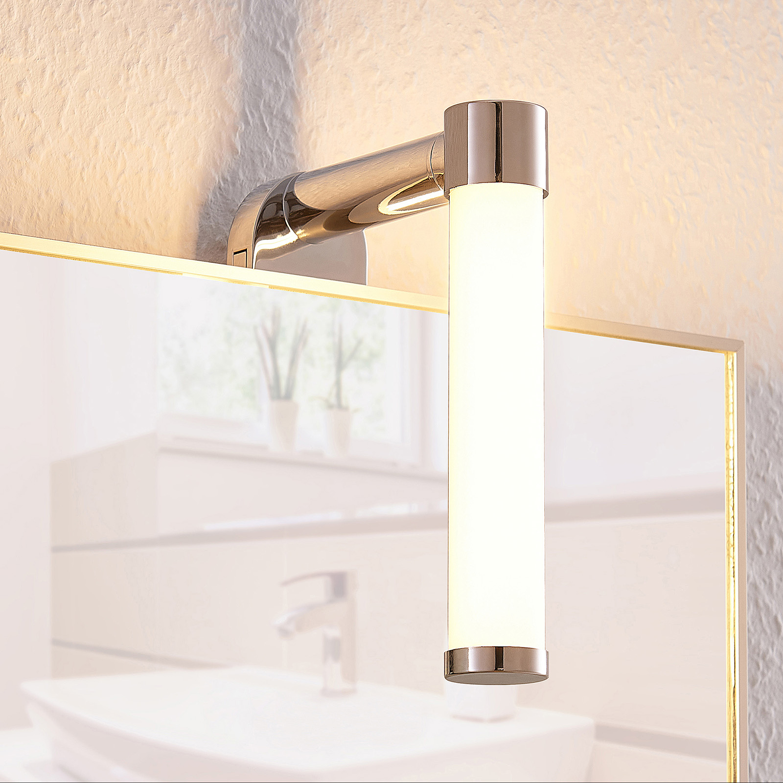 Lindby Hafren LED mirror light, 15 cm, for Bathroom, ABS, polycarbonate, 4 W, energy efficiency: A+, W: 8 cm, H: 15 cm
