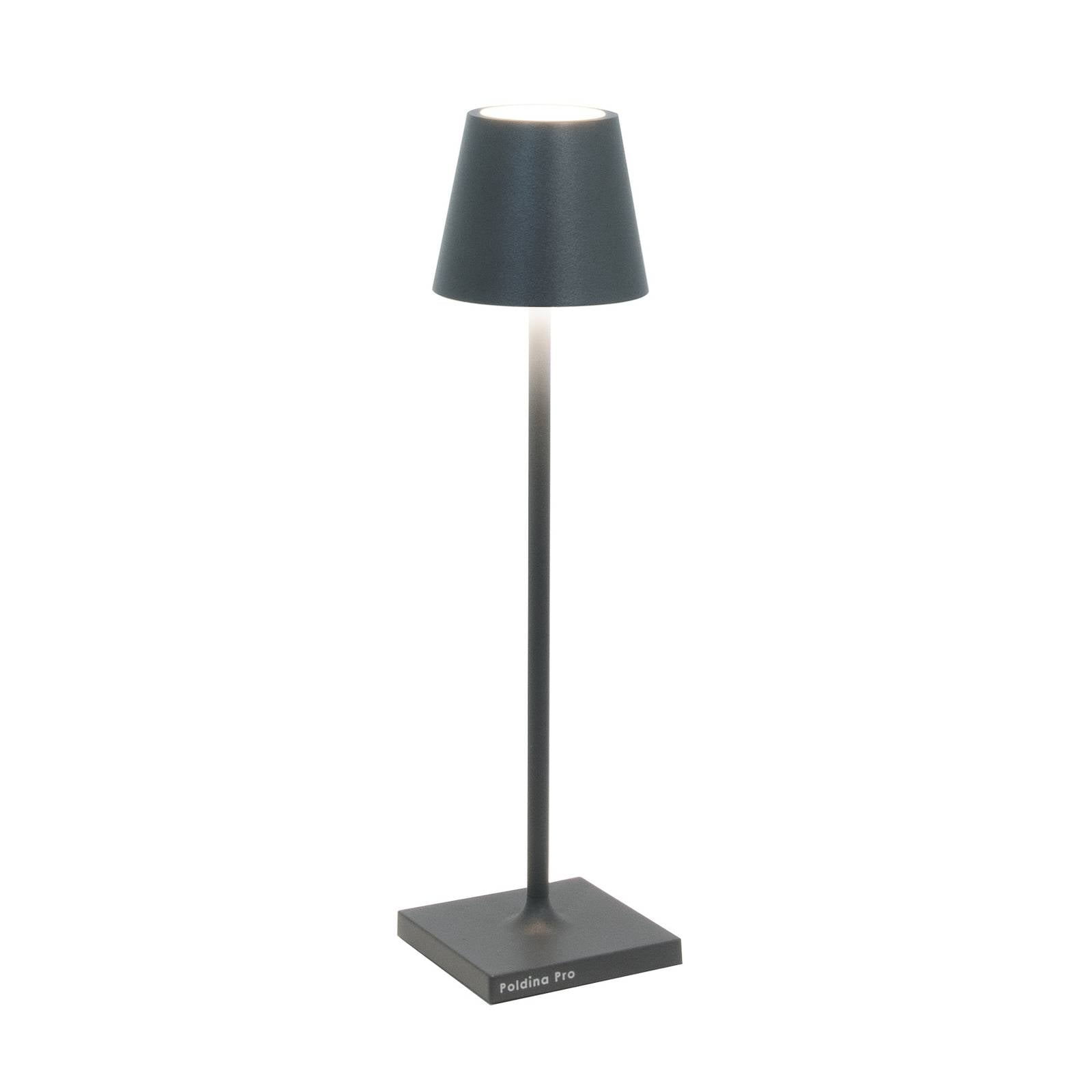 Zafferano Poldina micro Akkulampe, IP65 dunkelgrau