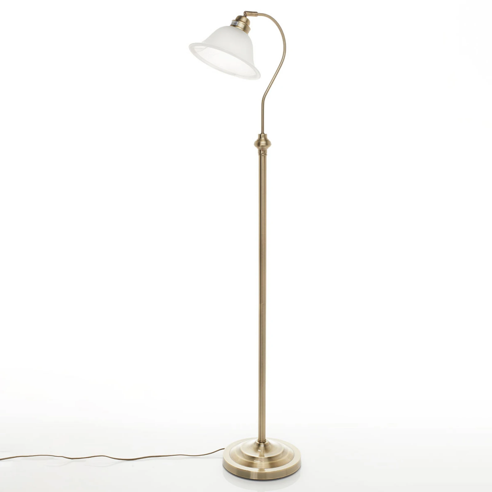 Podna lampa Bjane od starog mesinga