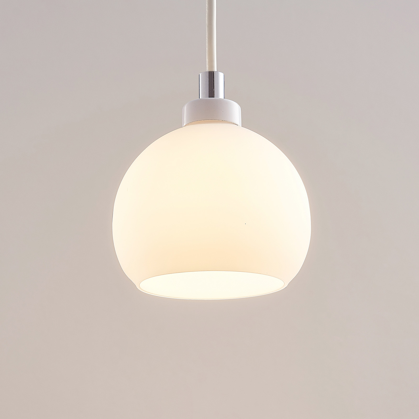 Arcchio Kimi LED pendant lamp, single-circuit track nickel, for Living / Dining Room, glass, G9, 3.5 W, energy efficiency: A+, H: 8 cm